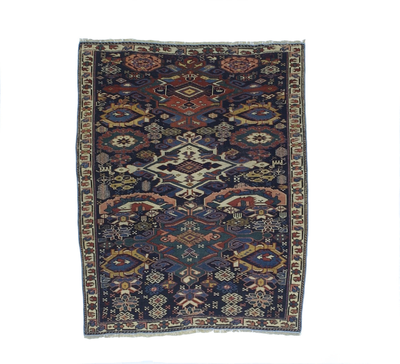 Fine Antique Caucasian Shirvan Wool Rug 3'6" x 4'3"