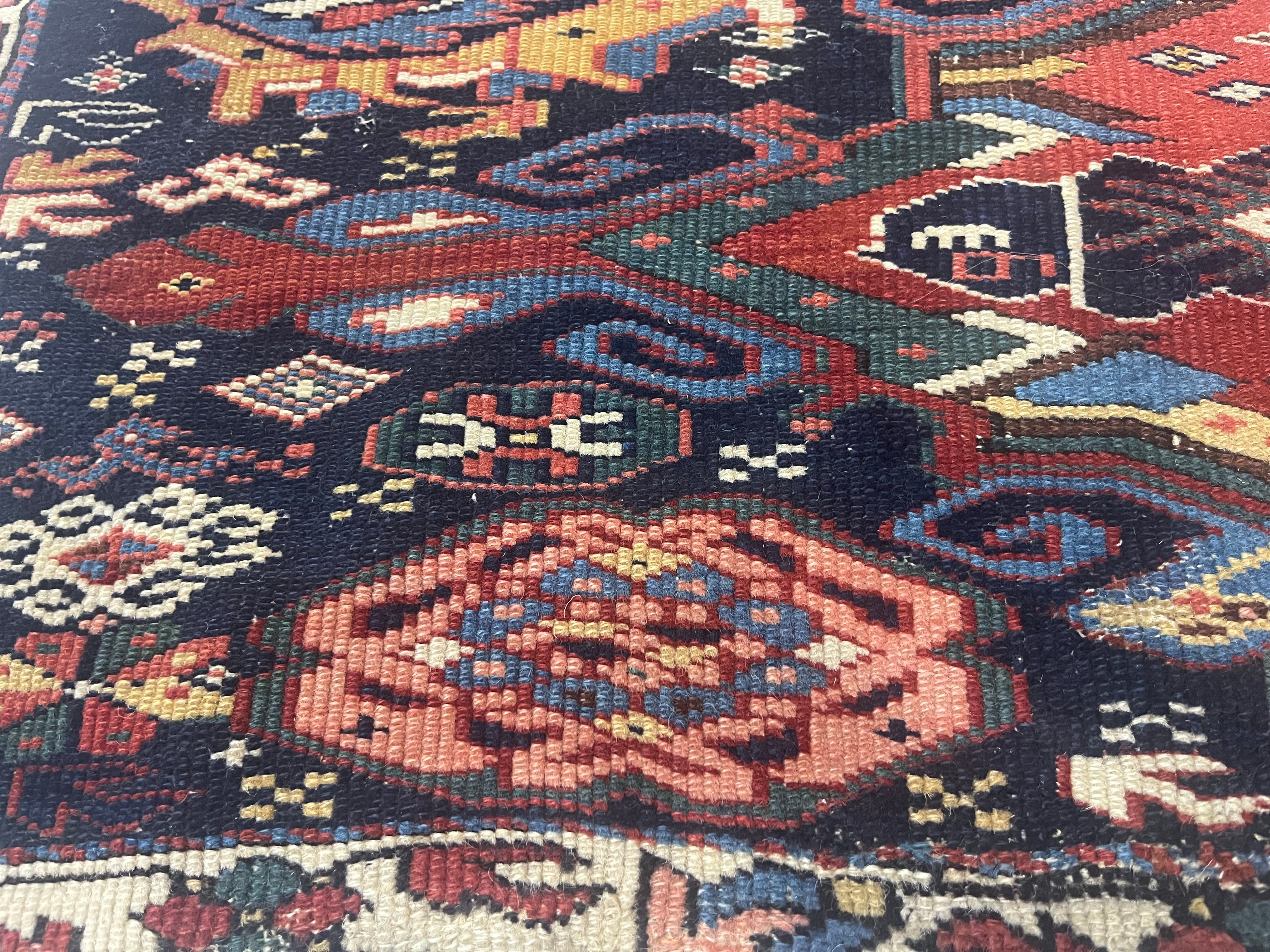 Fine Antique Caucasian Shirvan Wool Rug 3'6" x 4'3"