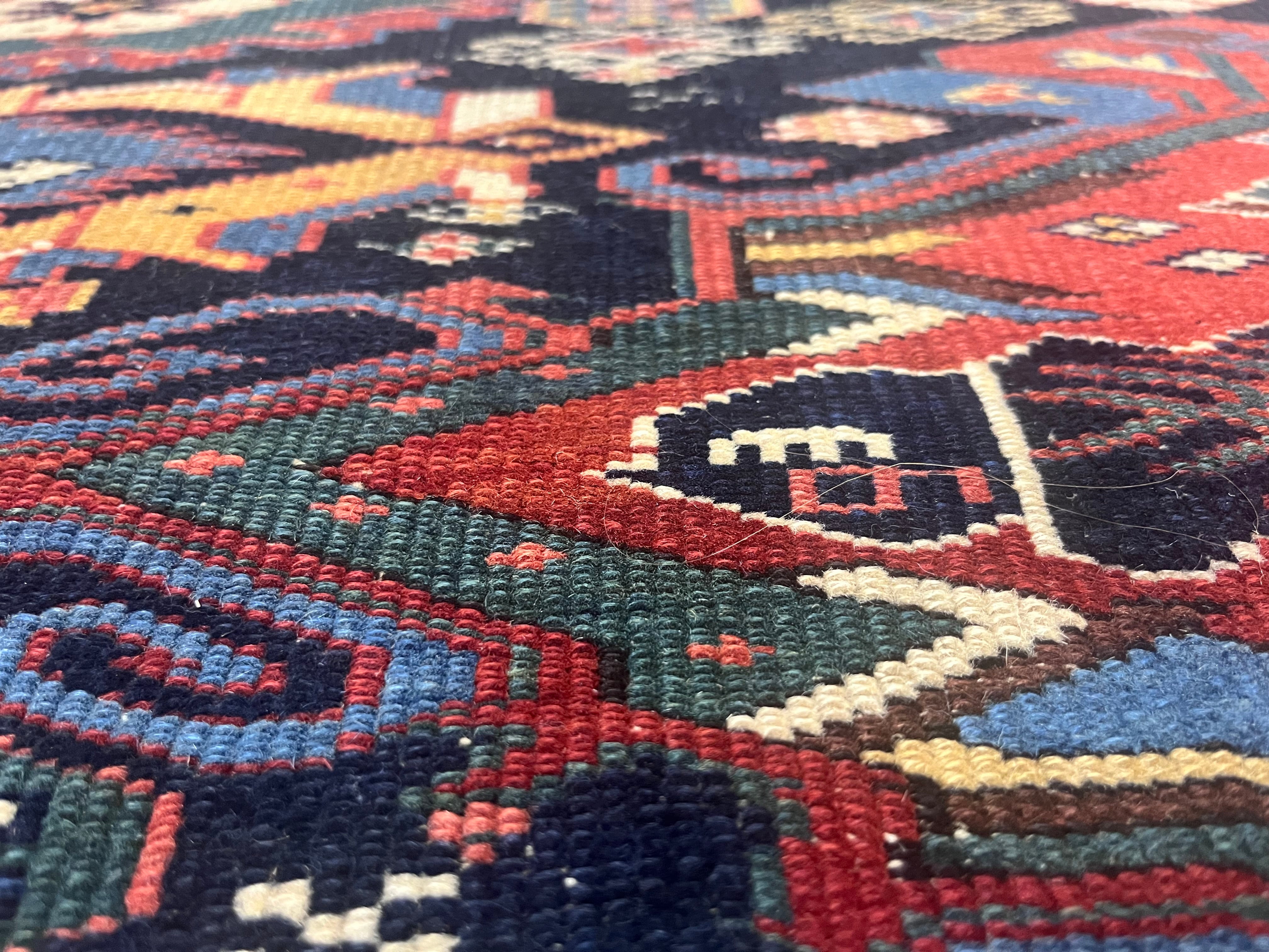 Fine Antique Caucasian Shirvan Wool Rug 3'6" x 4'3"