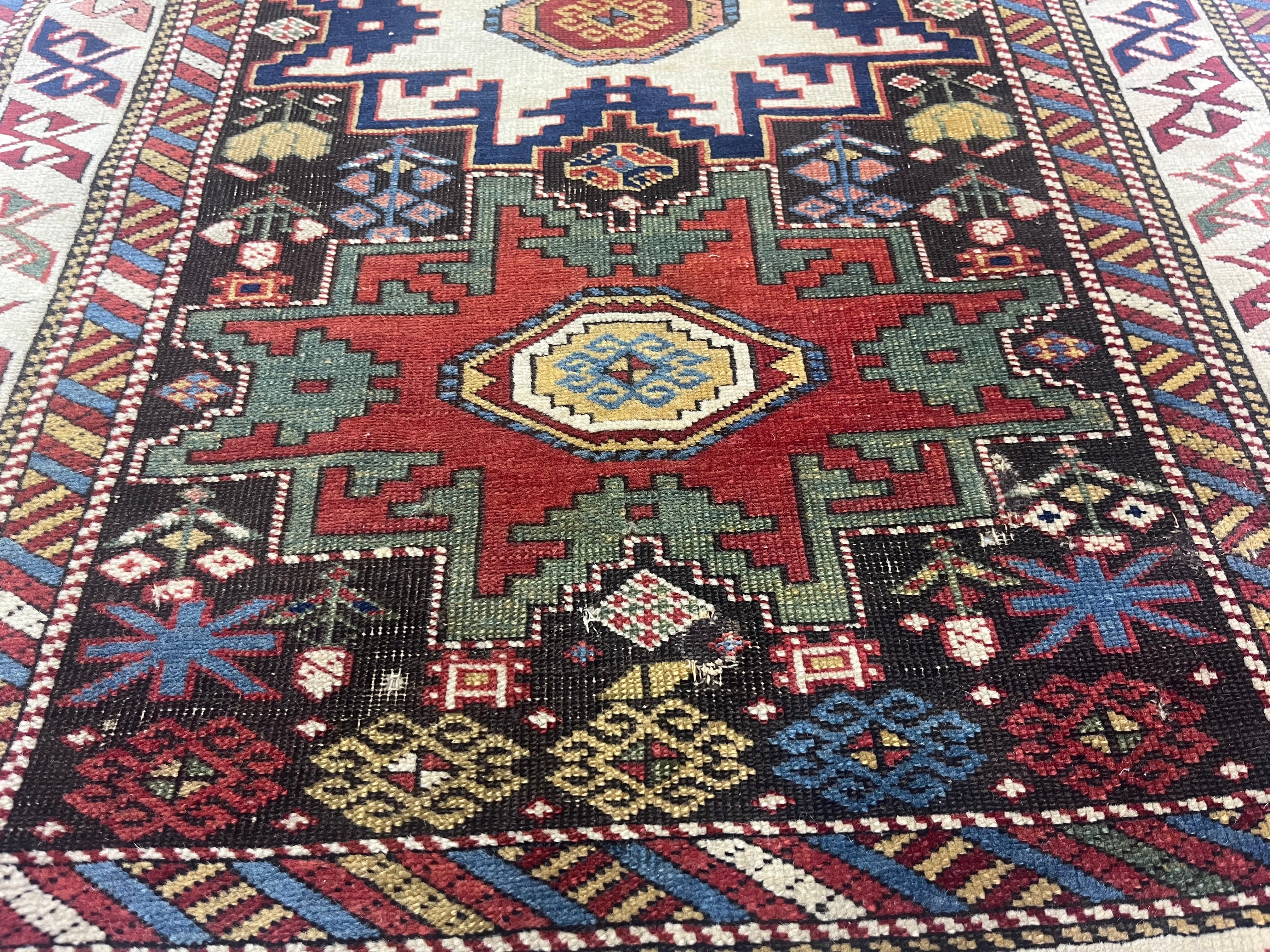 Fine Antique Caucasian Shirvan Wool Rug 2'11" x 9' 10''