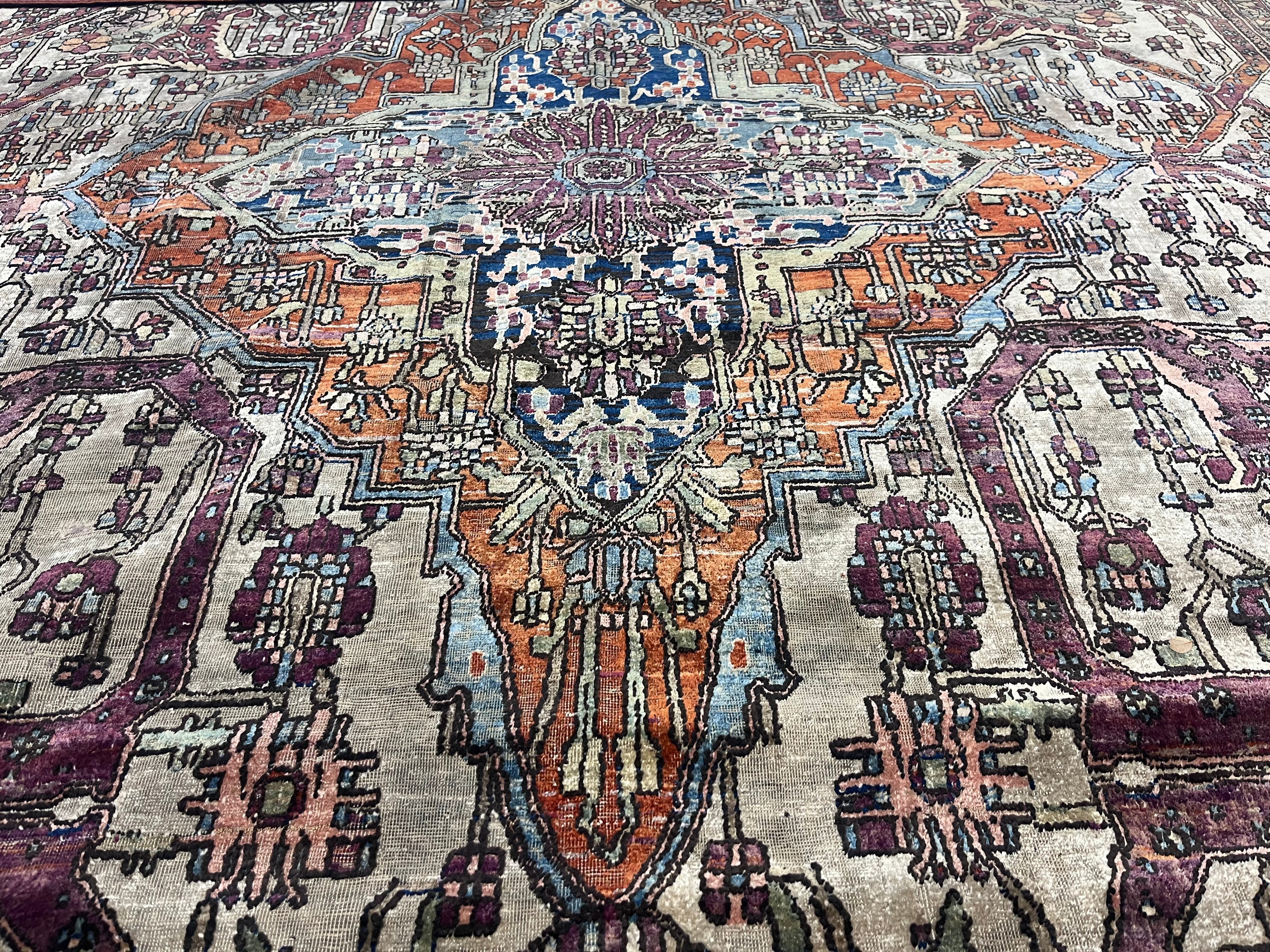 Extremely Fine Antique Silk Mohtasham Kashan Rug 6'5" x 10' 0"
