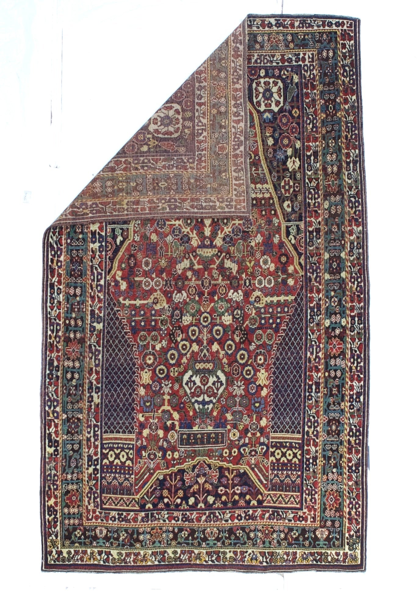 Fine Antique Qashqai Tribal Wool Rug 4'9" x 8' 2''