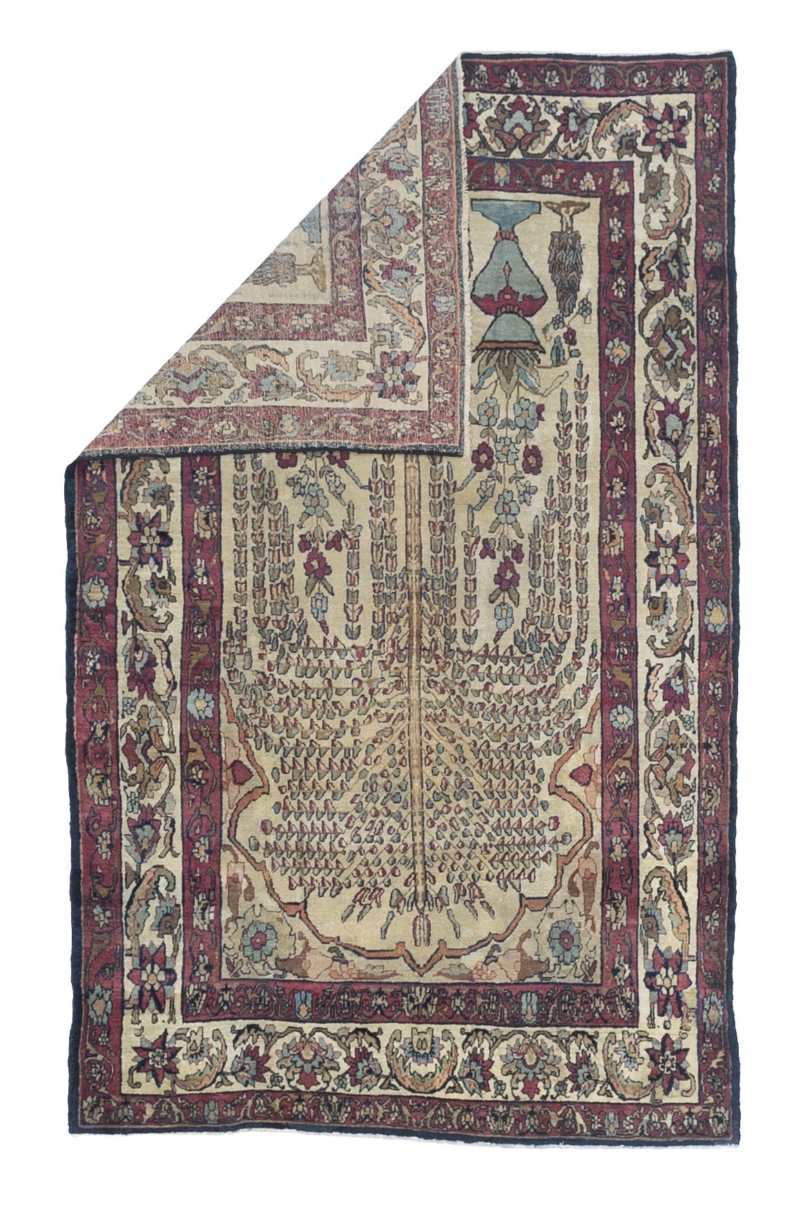 Fine Antique Persian Lavar Kerman Rug 4'1" x 6' 8"