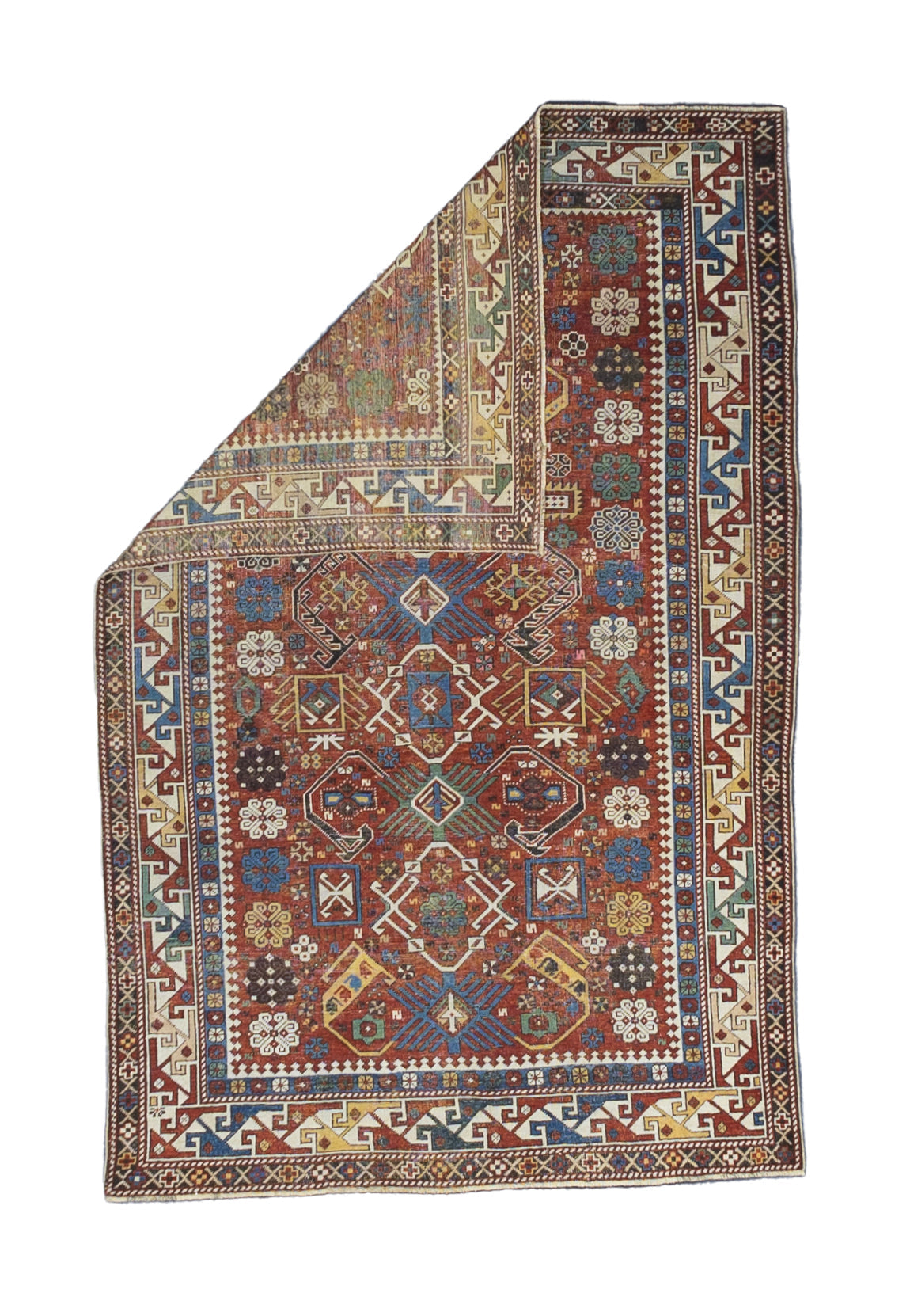 Fine Antique Caucasian Kuba Bijov Wool Rug 3' 11'' x 6' 1''