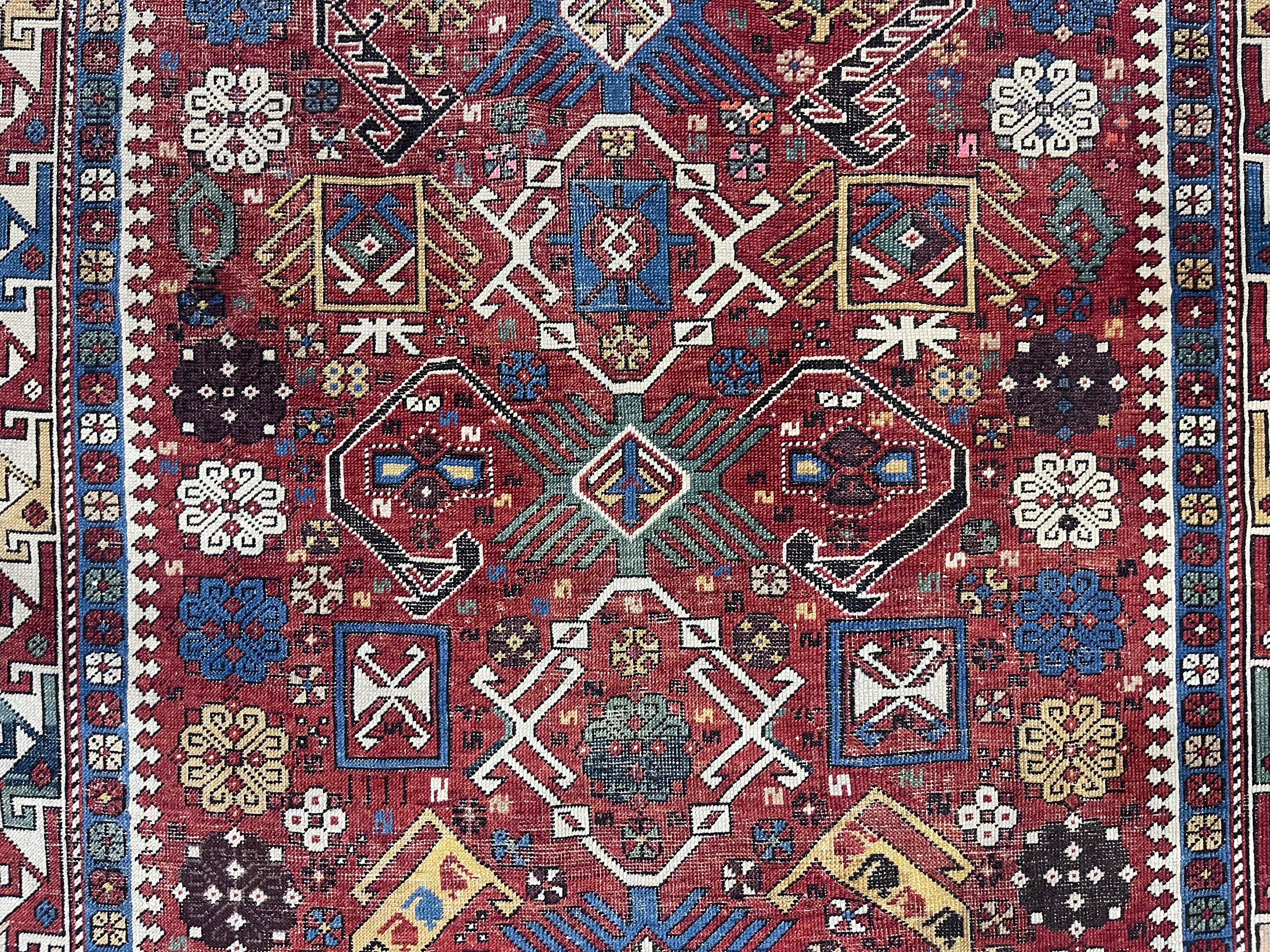 Fine Antique Caucasian Kuba Bijov Wool Rug 3' 11'' x 6' 1''