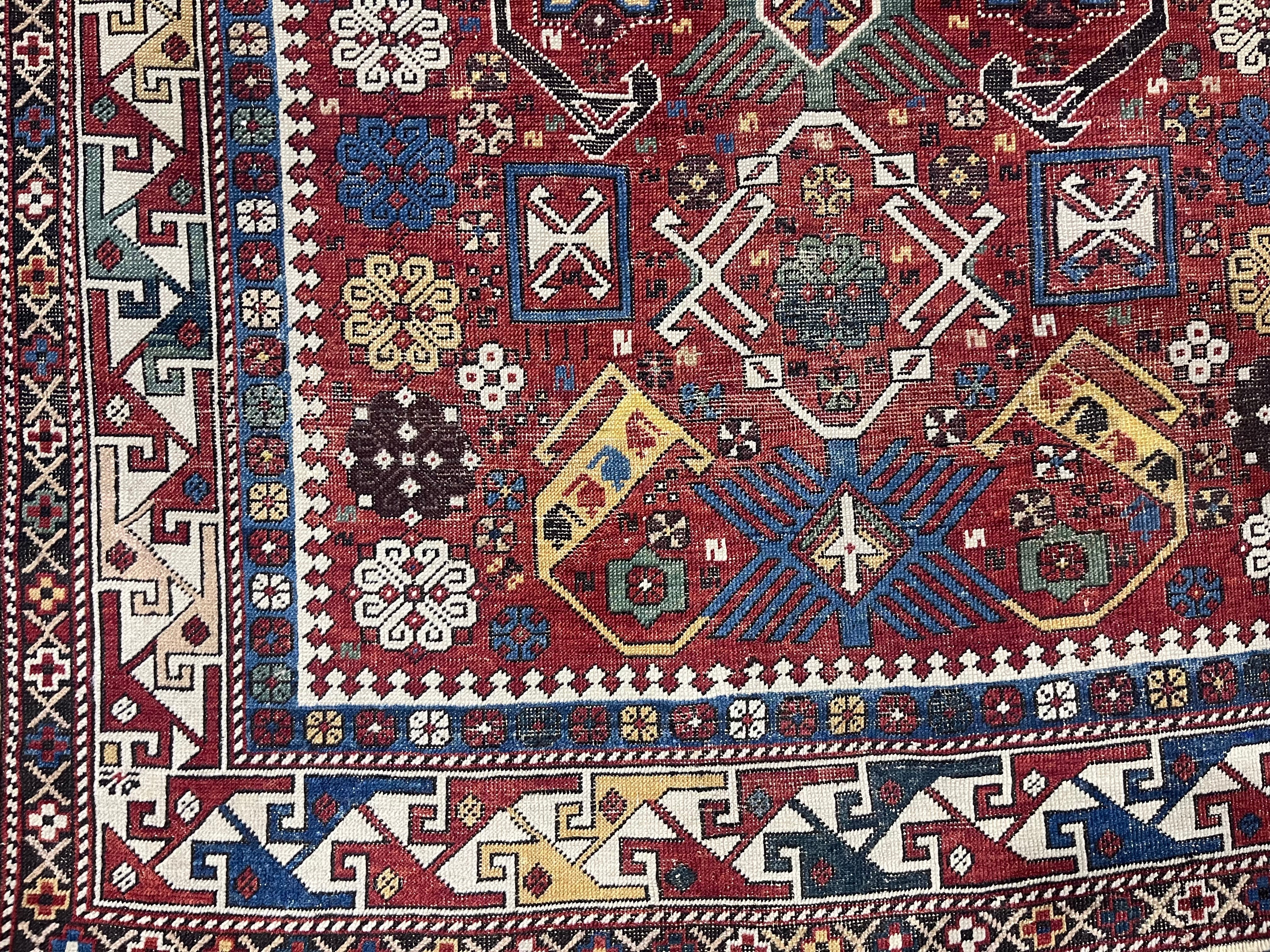 Fine Antique Caucasian Kuba Bijov Wool Rug 3' 11'' x 6' 1''