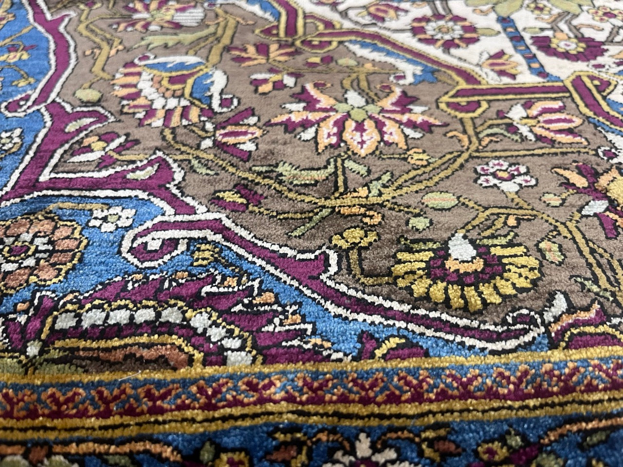 Extremely Fine and Rare Antique Silk Rug 4'2" x 6' 7"
