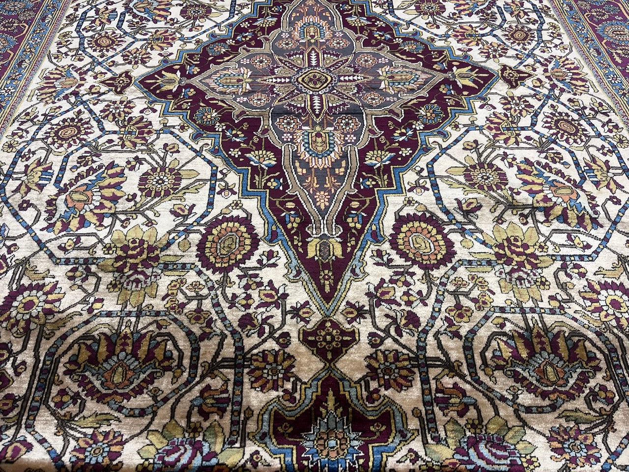 Extremely Fine and Rare Antique Silk Rug 4'2" x 6' 7"