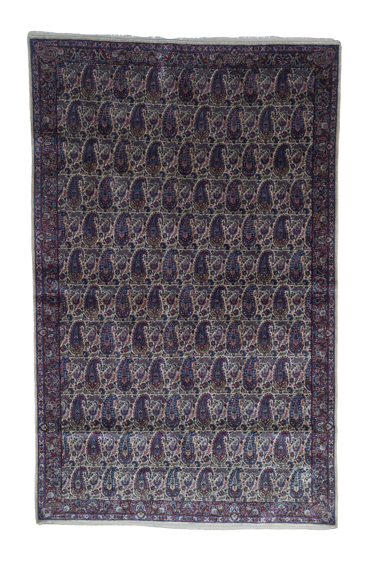 Extremely Fine Antique Silk Mohtasham Kashan Rug 4'2" x 6' 9"