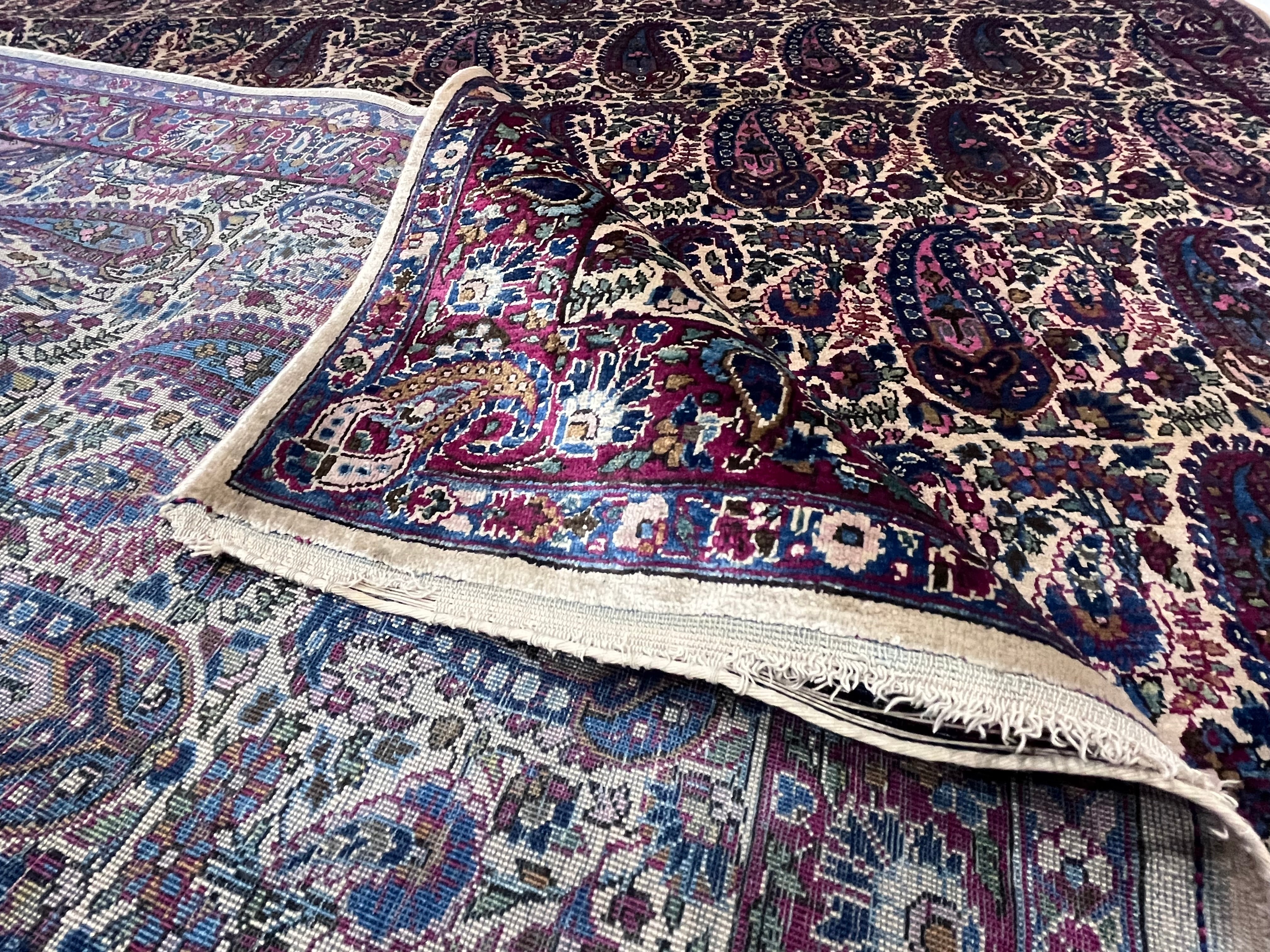 Extremely Fine Antique Silk Mohtasham Kashan Rug 4'2" x 6' 9"