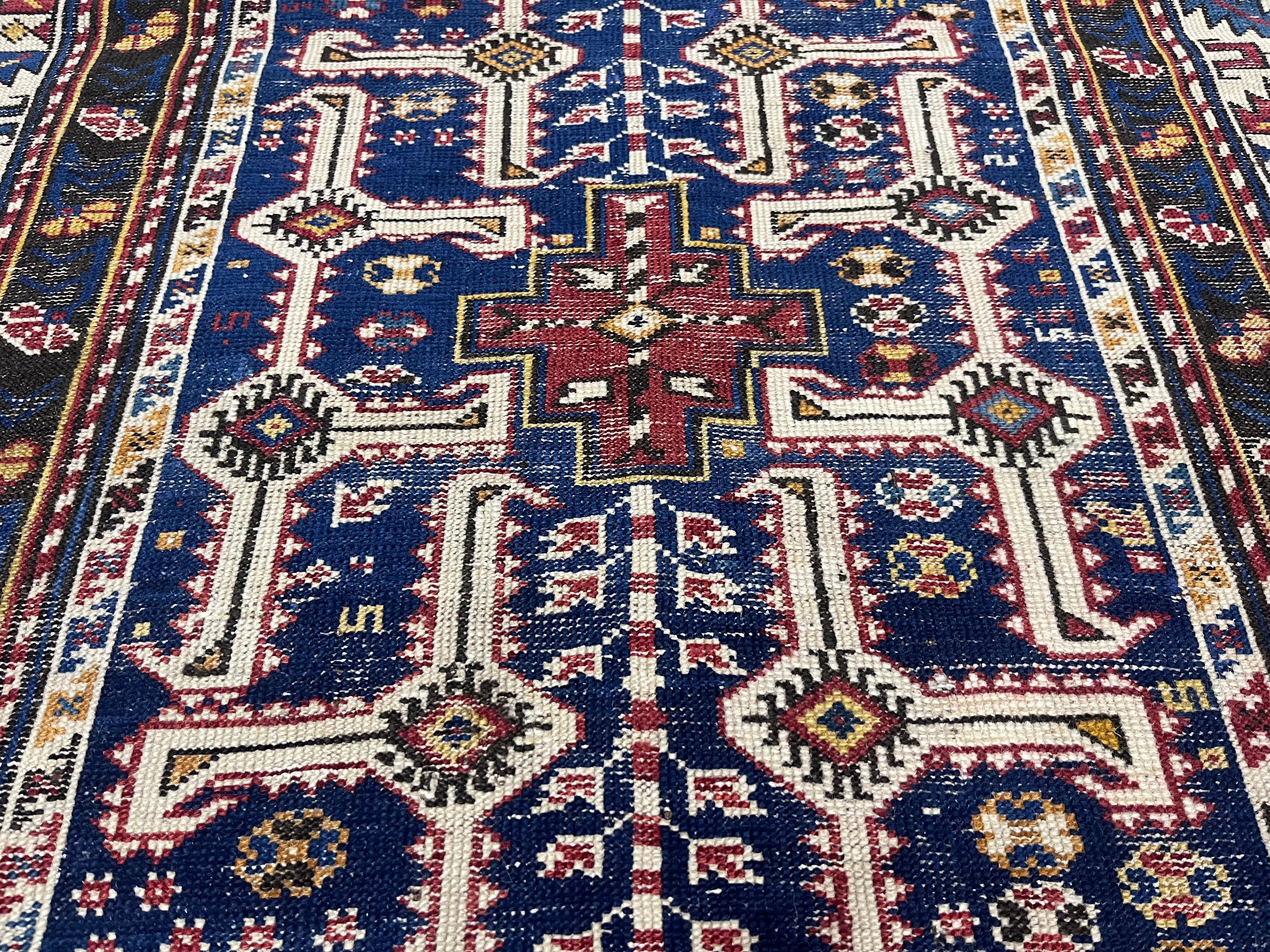 Fine Antique Caucasian Shirvan Wool Rug 3'8" x 6' 10''