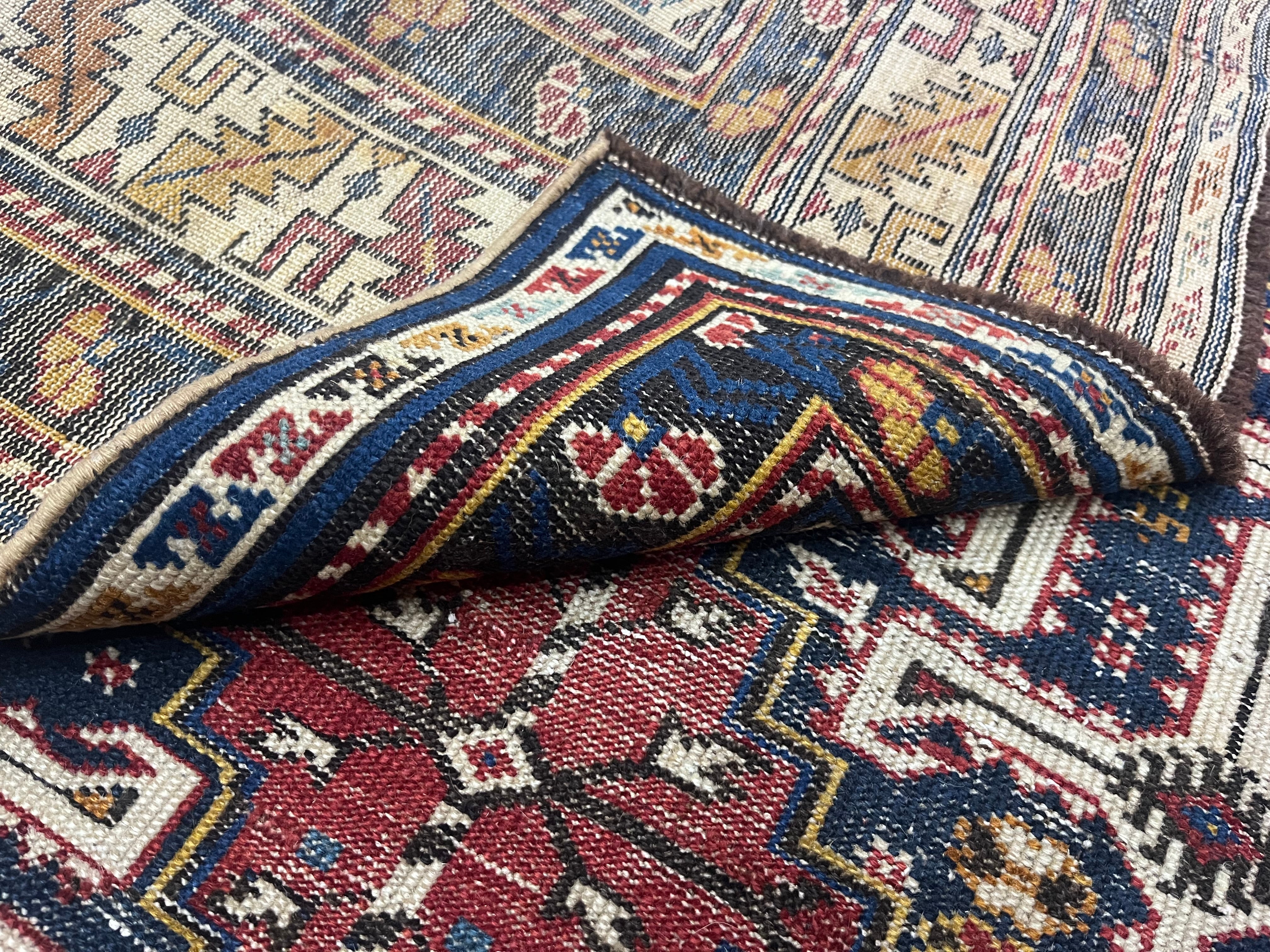 Fine Antique Caucasian Shirvan Wool Rug 3'8" x 6' 10''