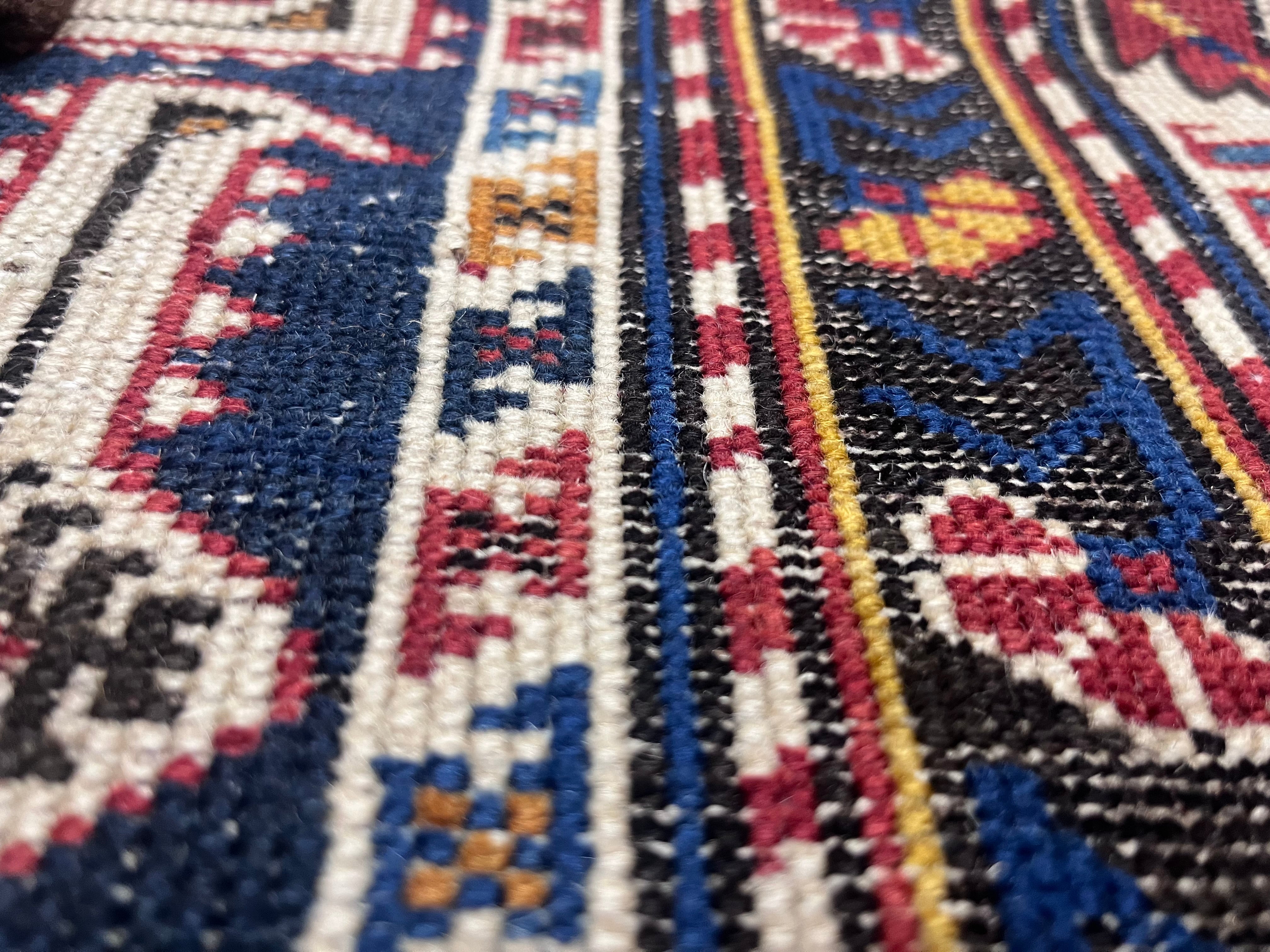 Fine Antique Caucasian Shirvan Wool Rug 3'8" x 6' 10''