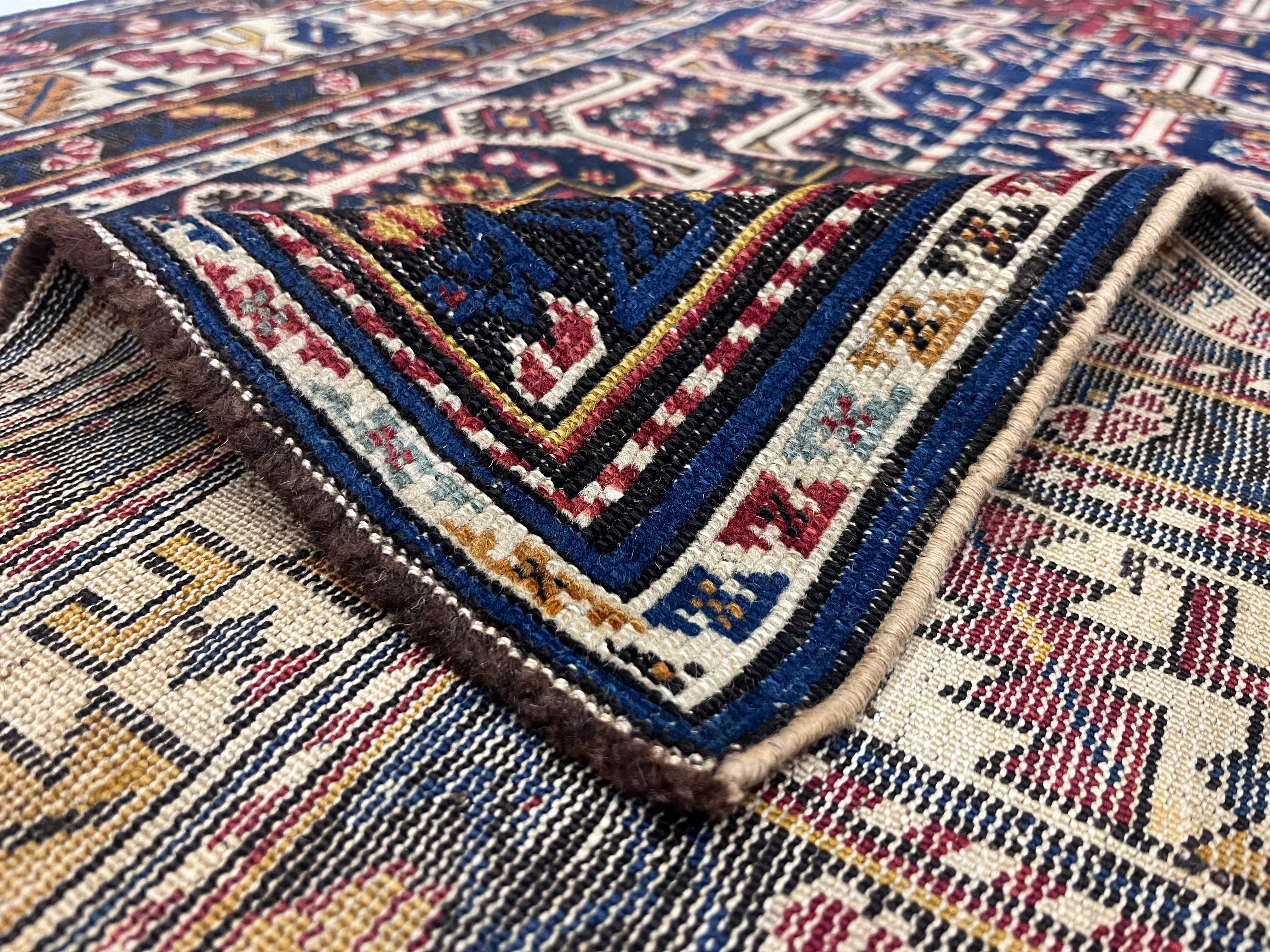 Fine Antique Caucasian Shirvan Wool Rug 3'8" x 6' 10''