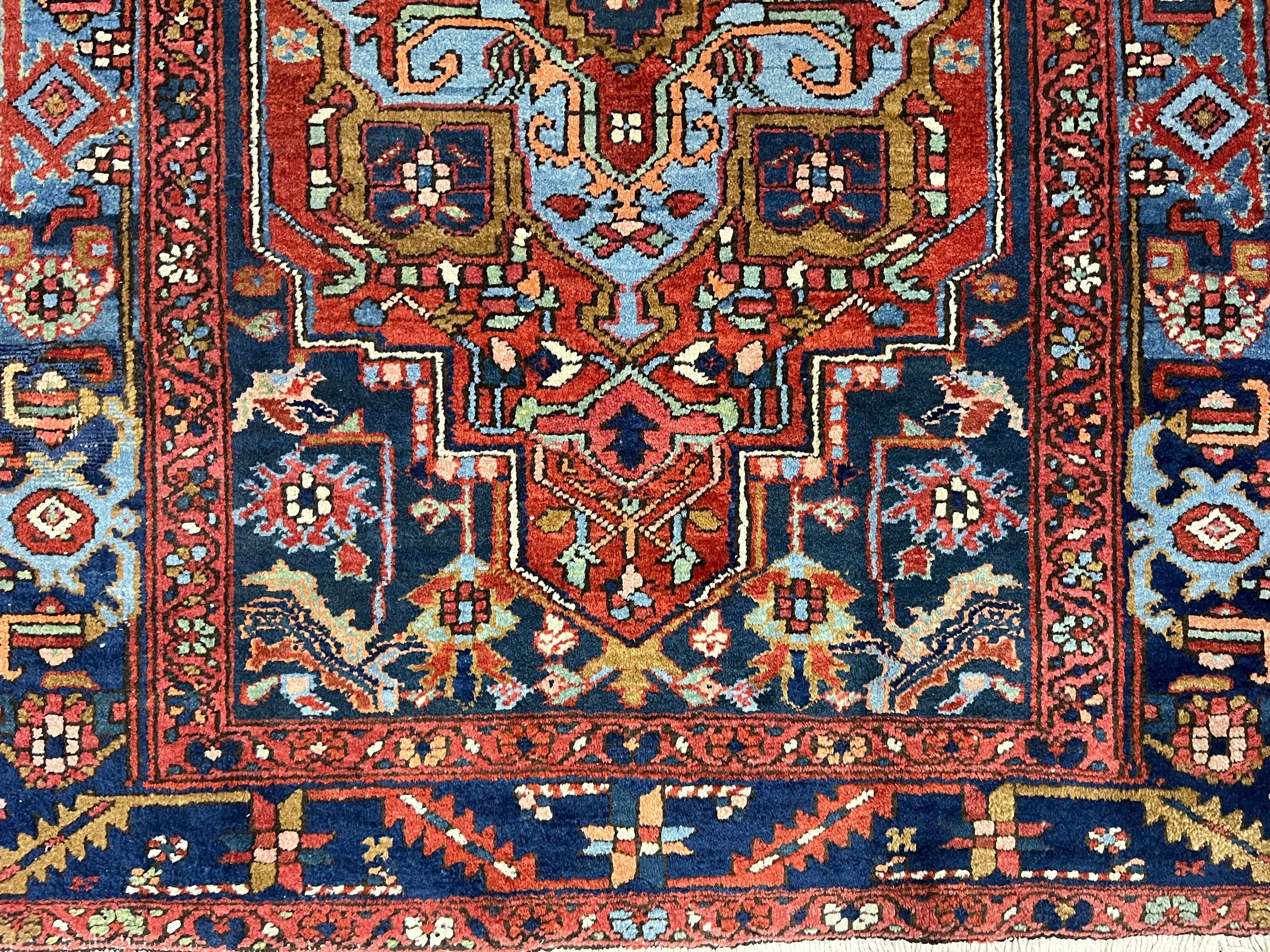 Fine Antique Heriz Wool Rug 3' 9'' x 5' 7''