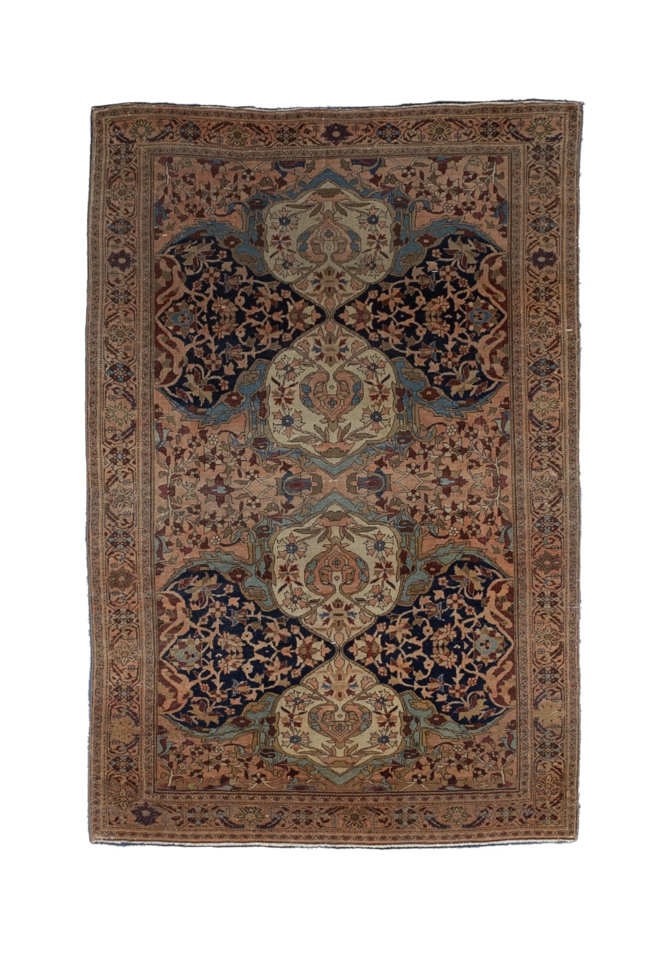 Fine Antique Farahan Sarouk Wool Rug 4'3" x 6' 7"