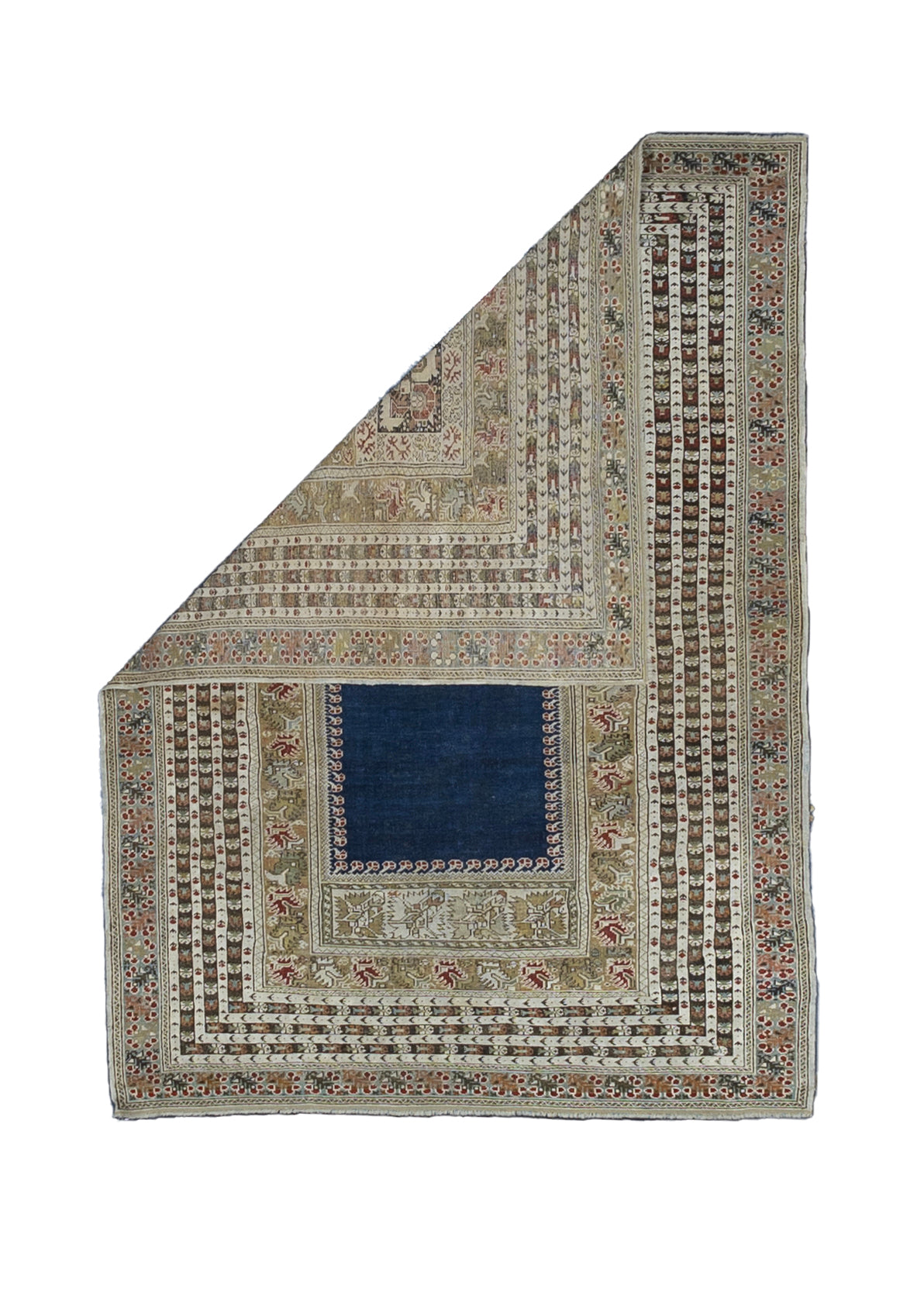 Fine Antique Turkish Giordez Wool Rug 4'1" x 5' 8"
