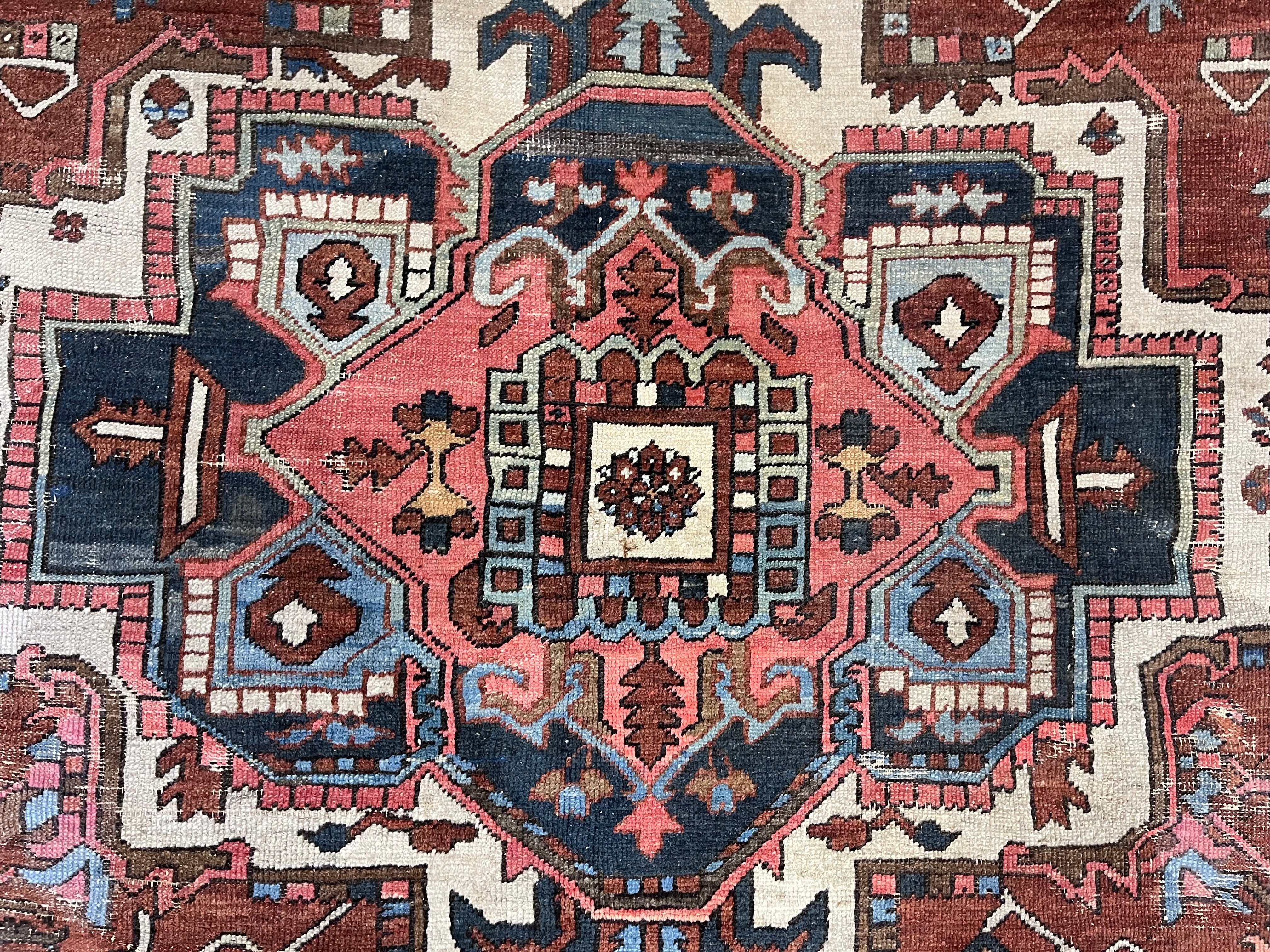 Fine Antique Heriz/Serapi Wool Rug 10'0" x 11' 3''