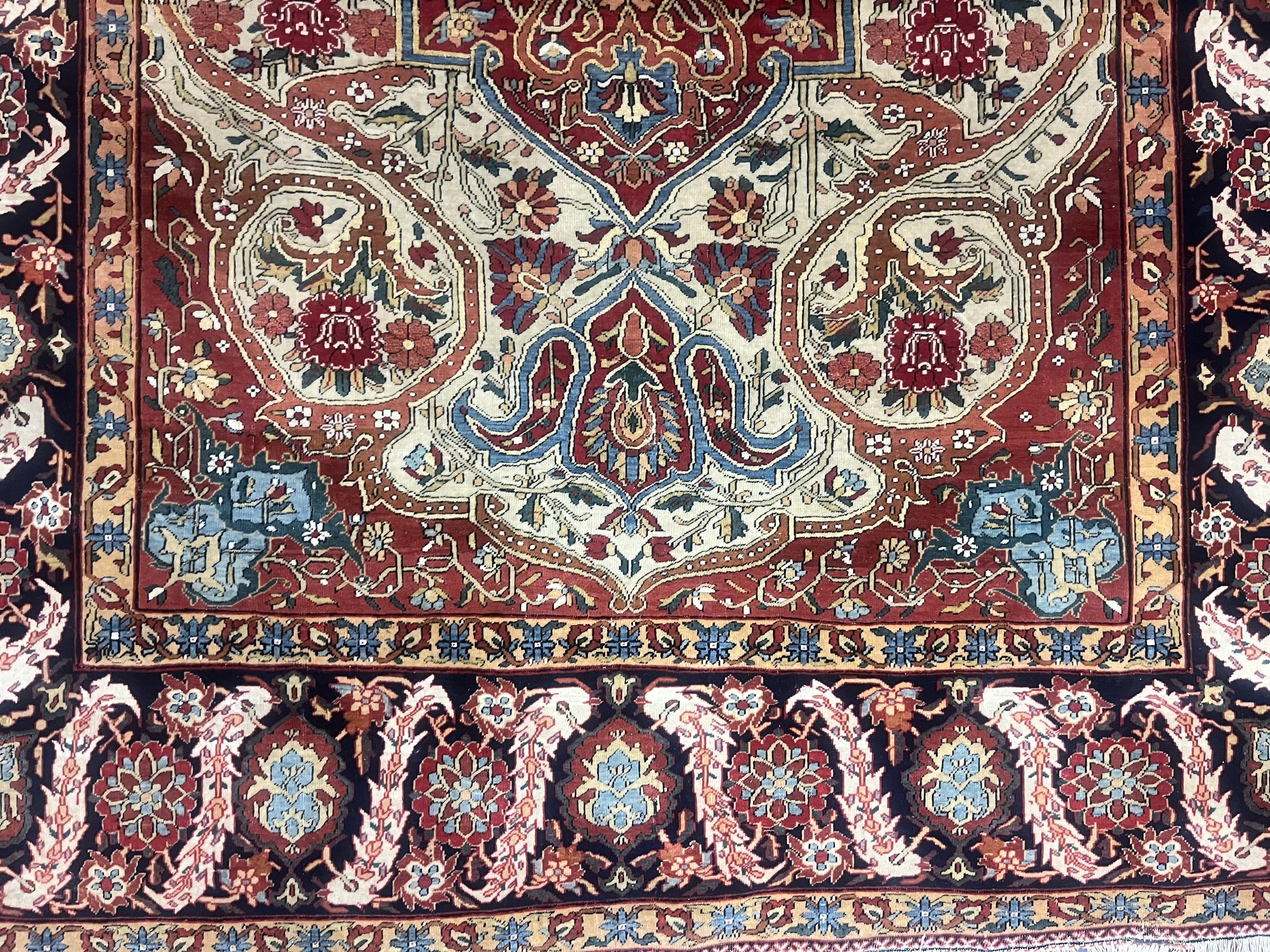 Fine Antique Mohtasham Kashan Wool Rug 4'5" x 7' 9''