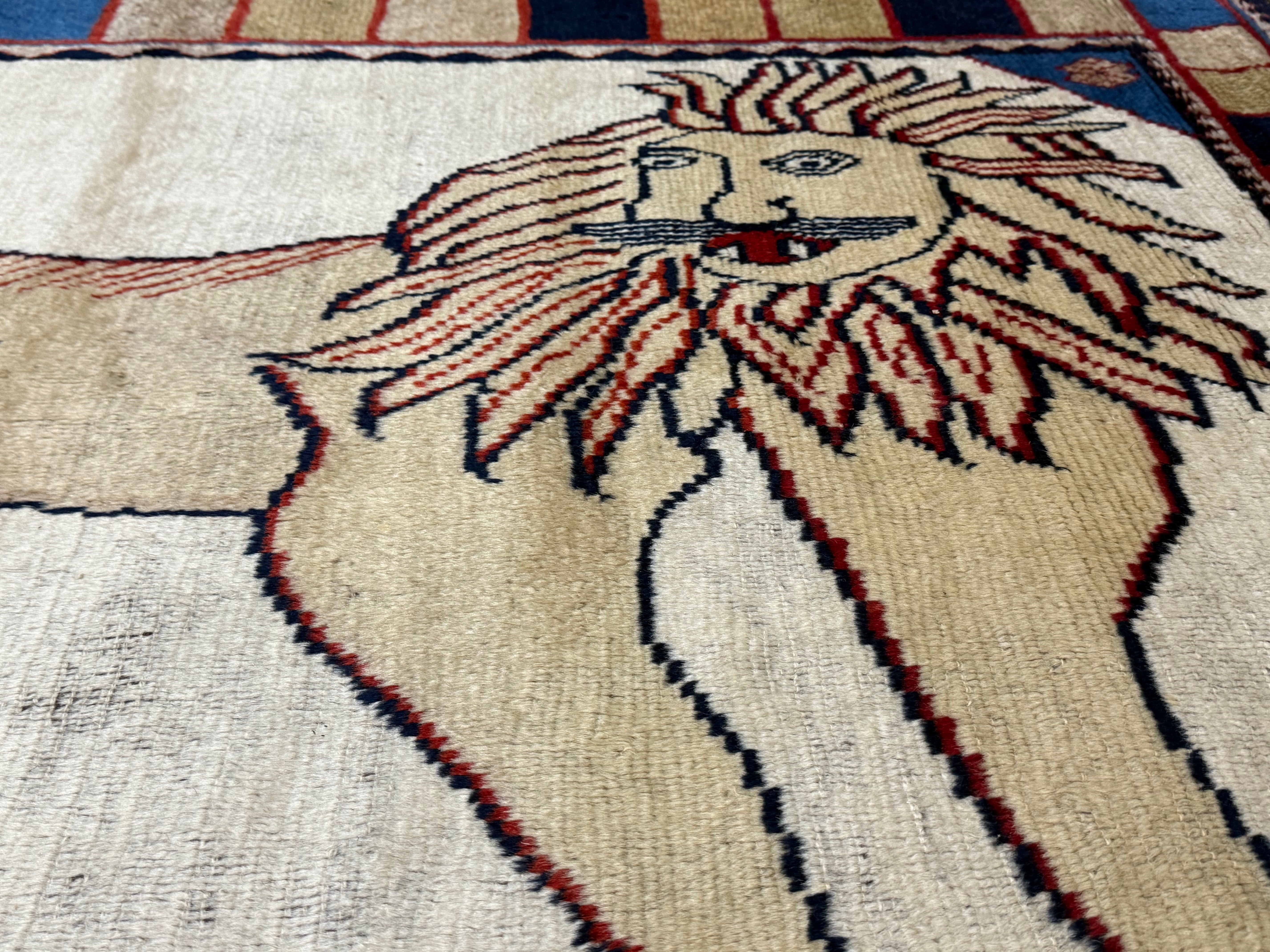 Fine Antique Persian Gabbeh Wool Rug 3'10" x 5' 5''