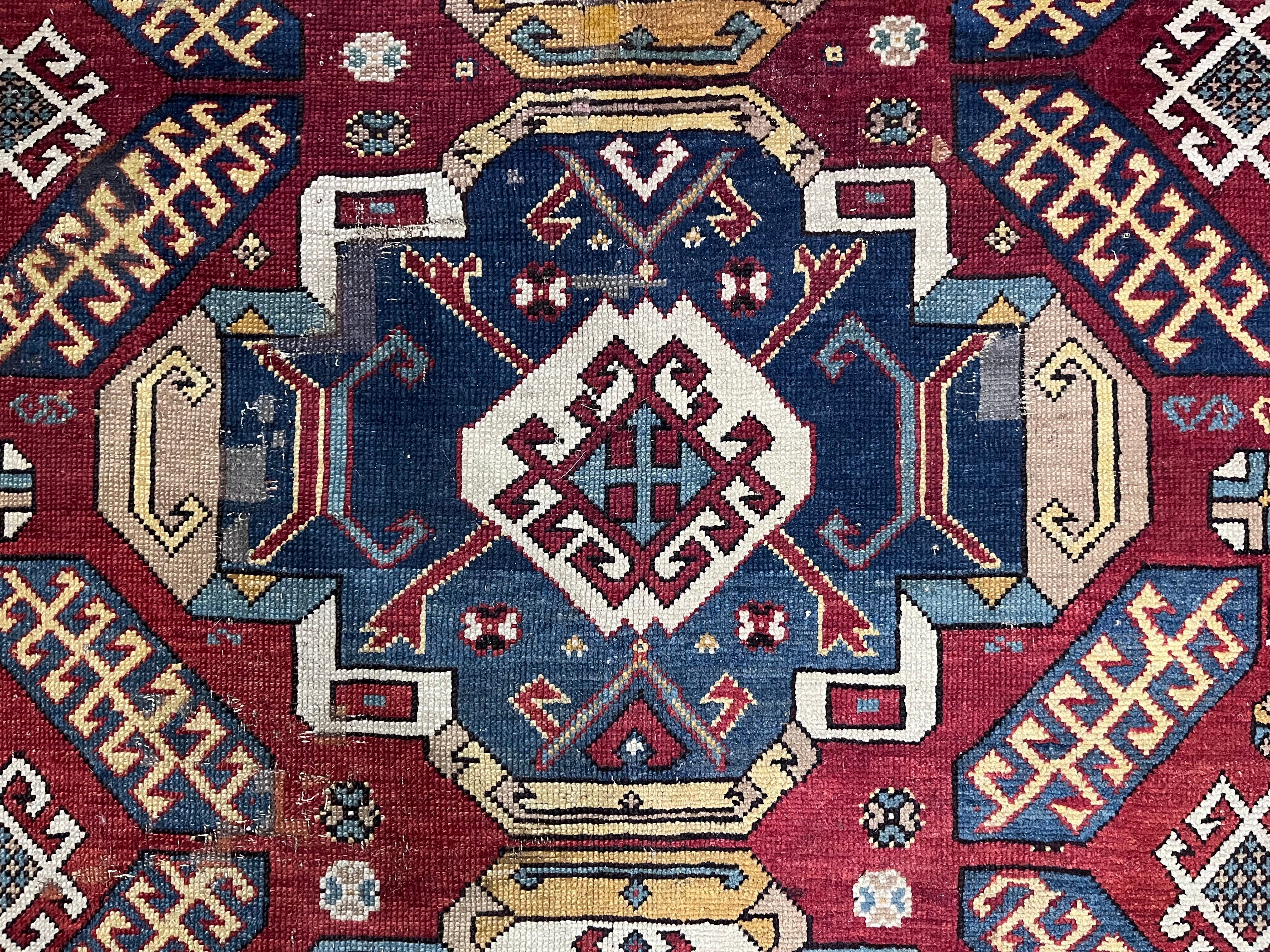 Antique Caucasian Sumak Rug 5' 8'' x 9' 10''