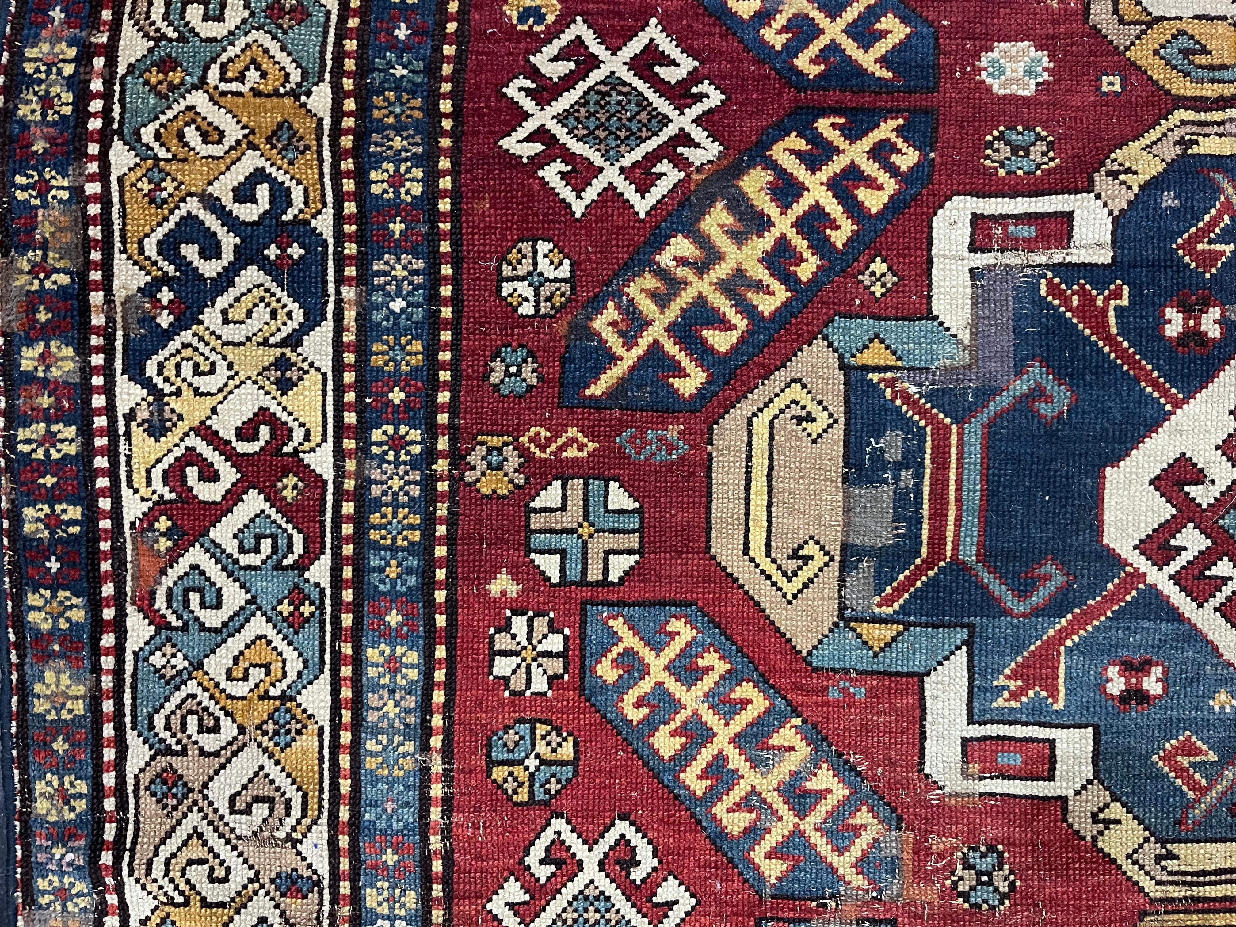 Antique Caucasian Sumak Rug 5' 8'' x 9' 10''
