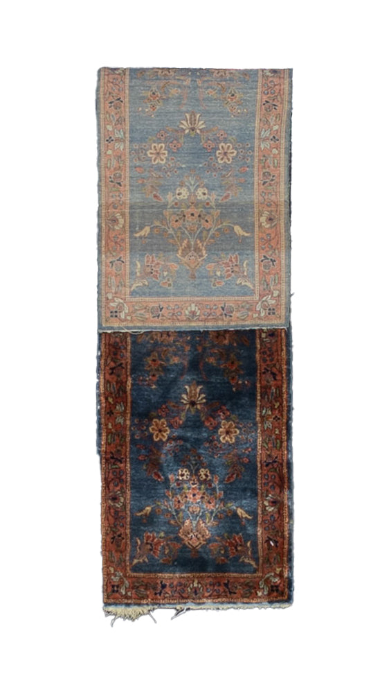 Extremely Fine Antique Silk Runner 1' 3'' x 5' 3"