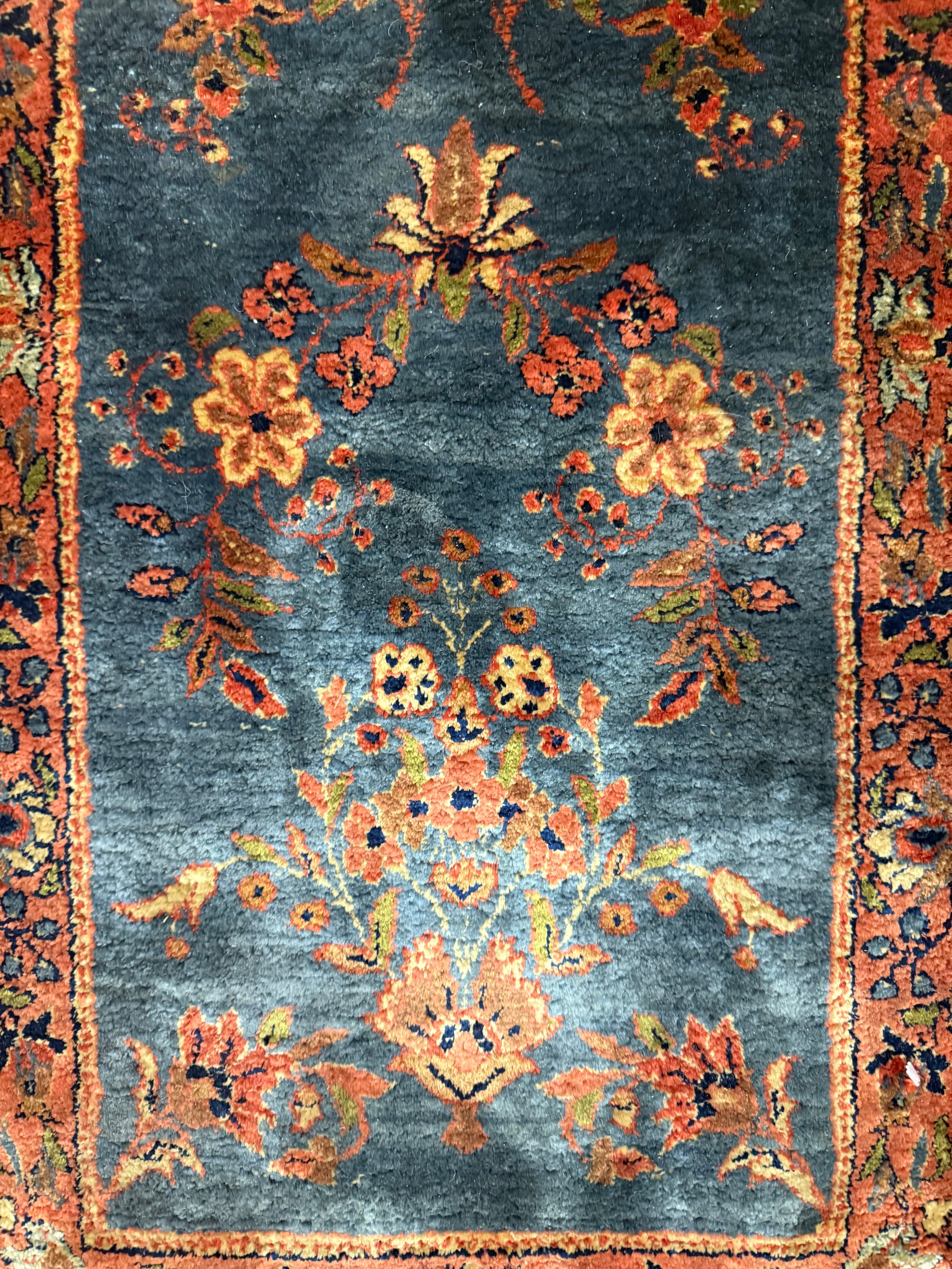 Extremely Fine Antique Silk Runner 1' 3'' x 5' 3"