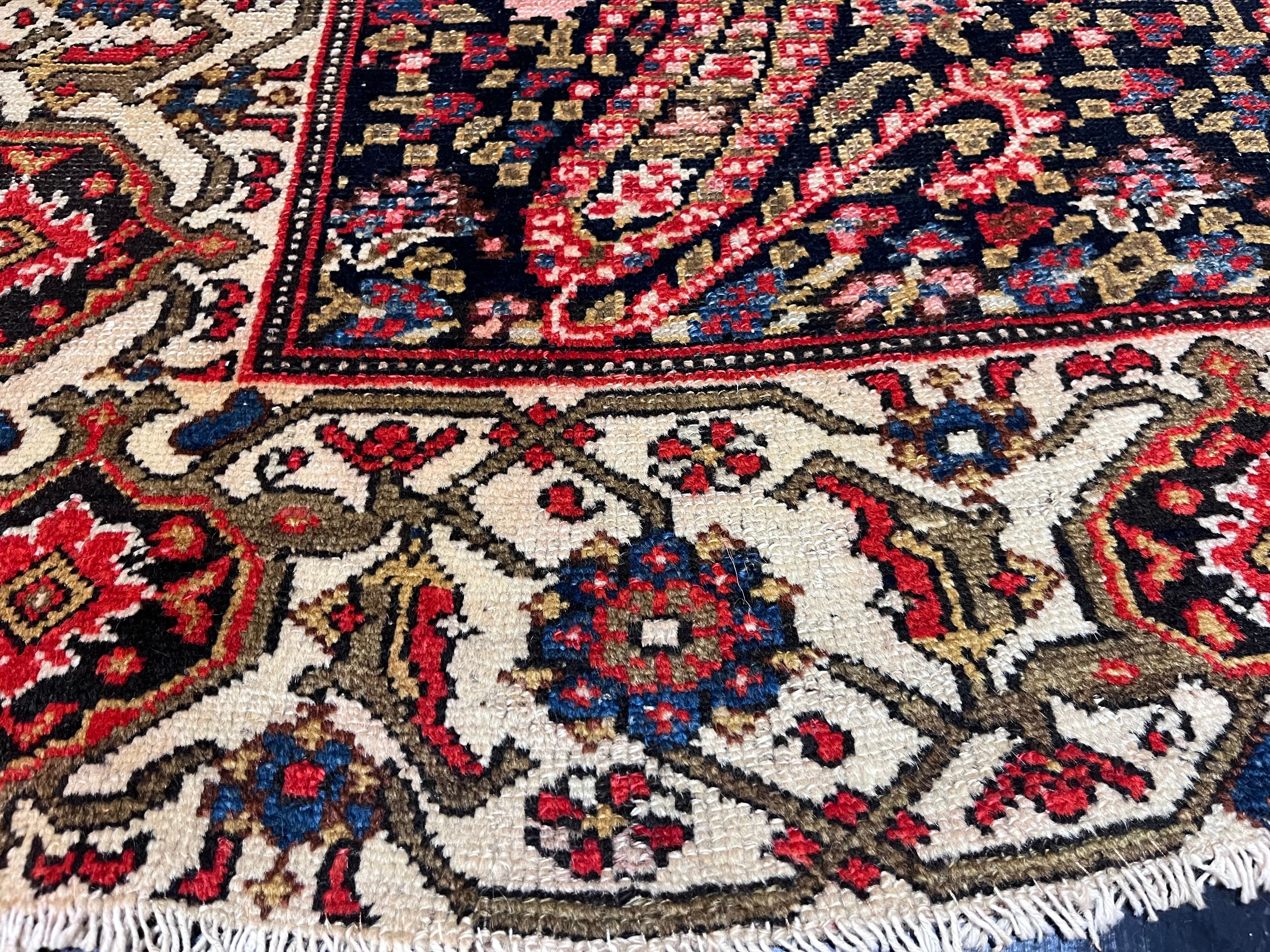Fine Antique Northwest Wool on Wool Short Rug 3'5" x 8' 8''