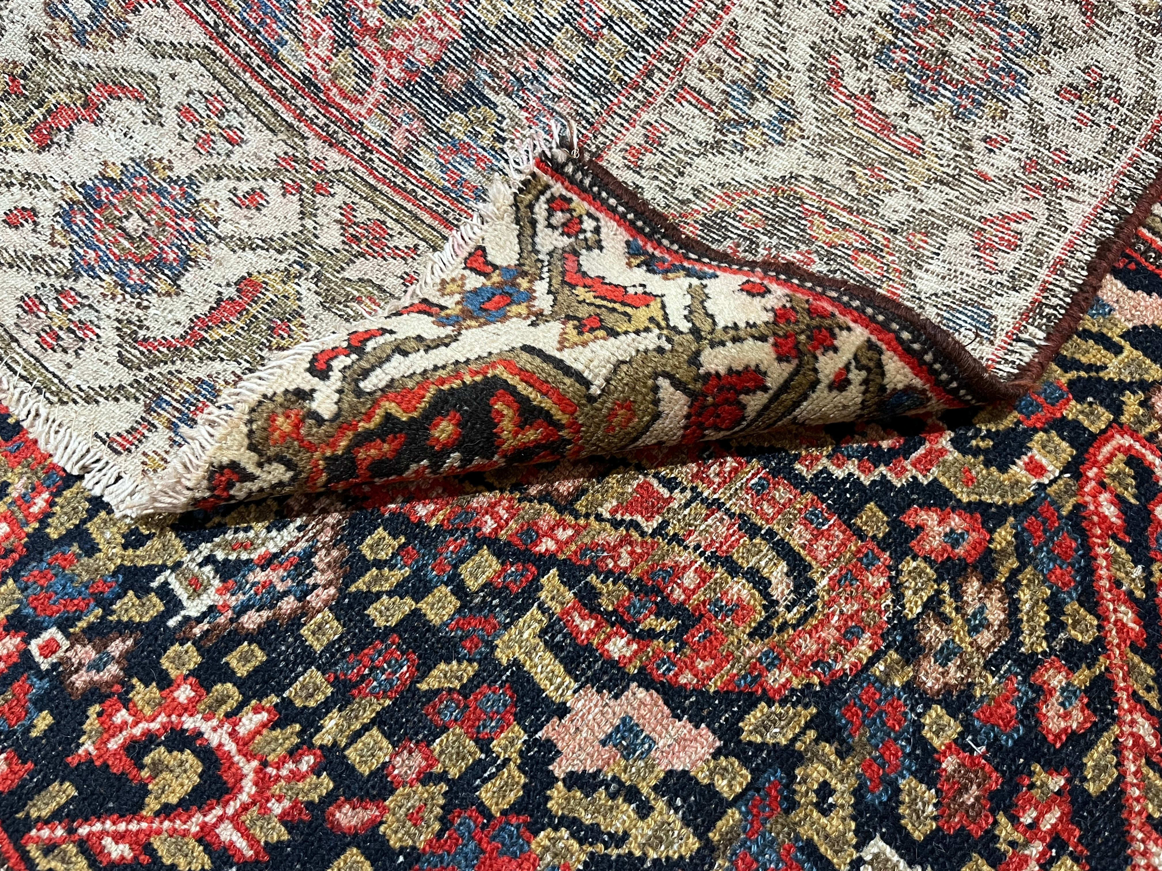 Fine Antique Northwest Wool on Wool Short Rug 3'5" x 8' 8''