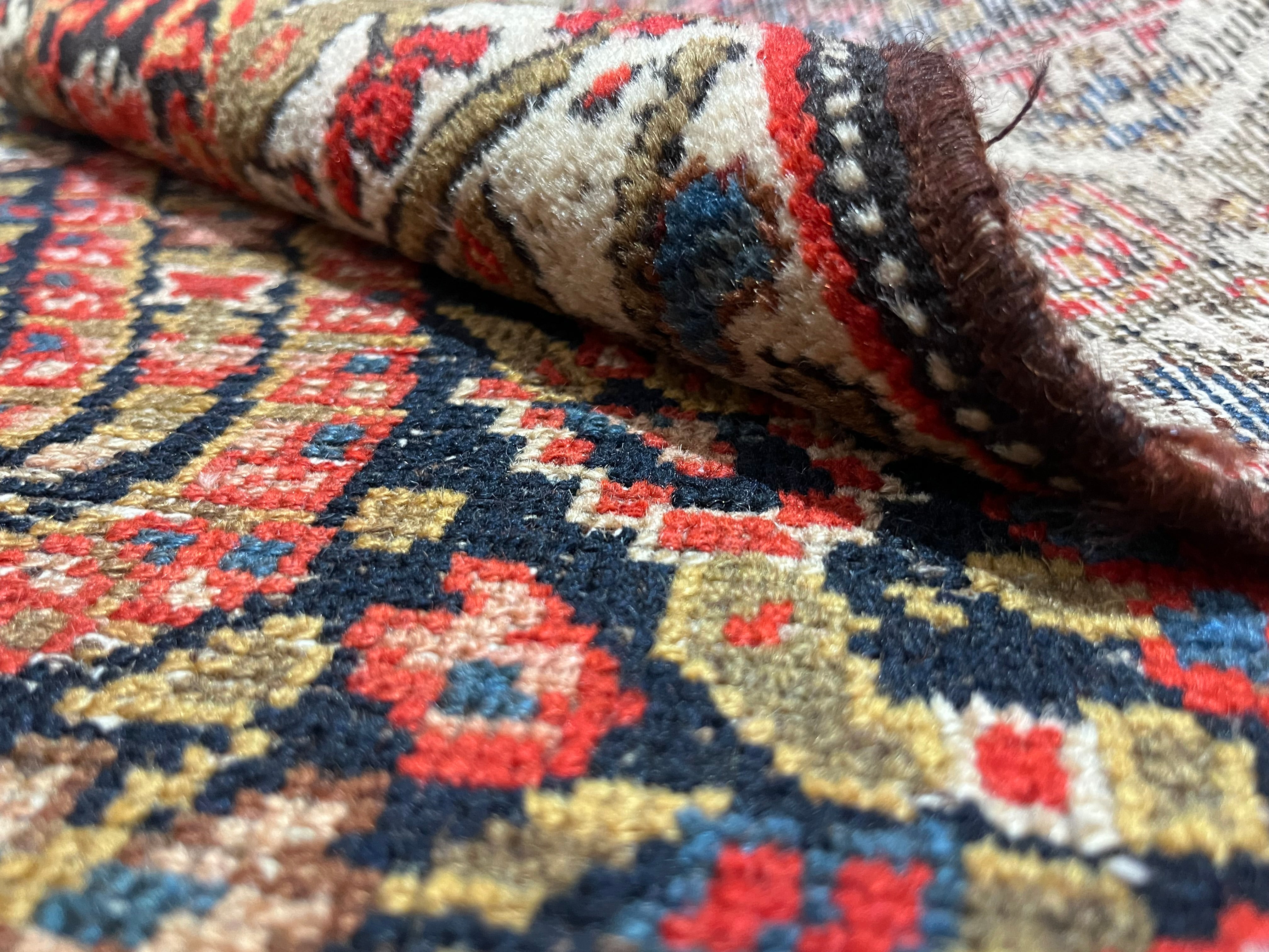 Fine Antique Northwest Wool on Wool Short Rug 3'5" x 8' 8''