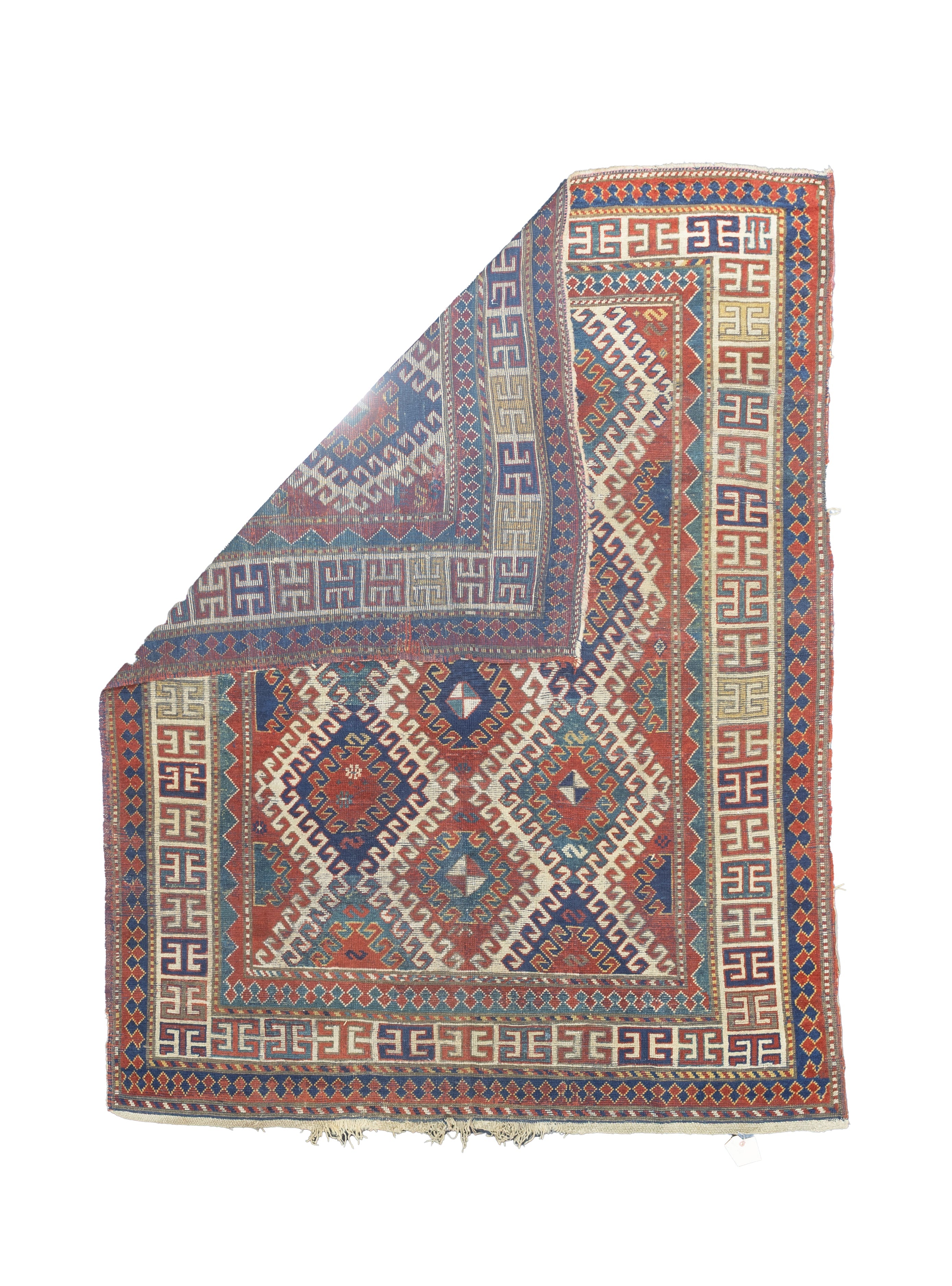 Fine Antique Caucasian Borchelou Kazak Rug 6' 0" x 7' 7''