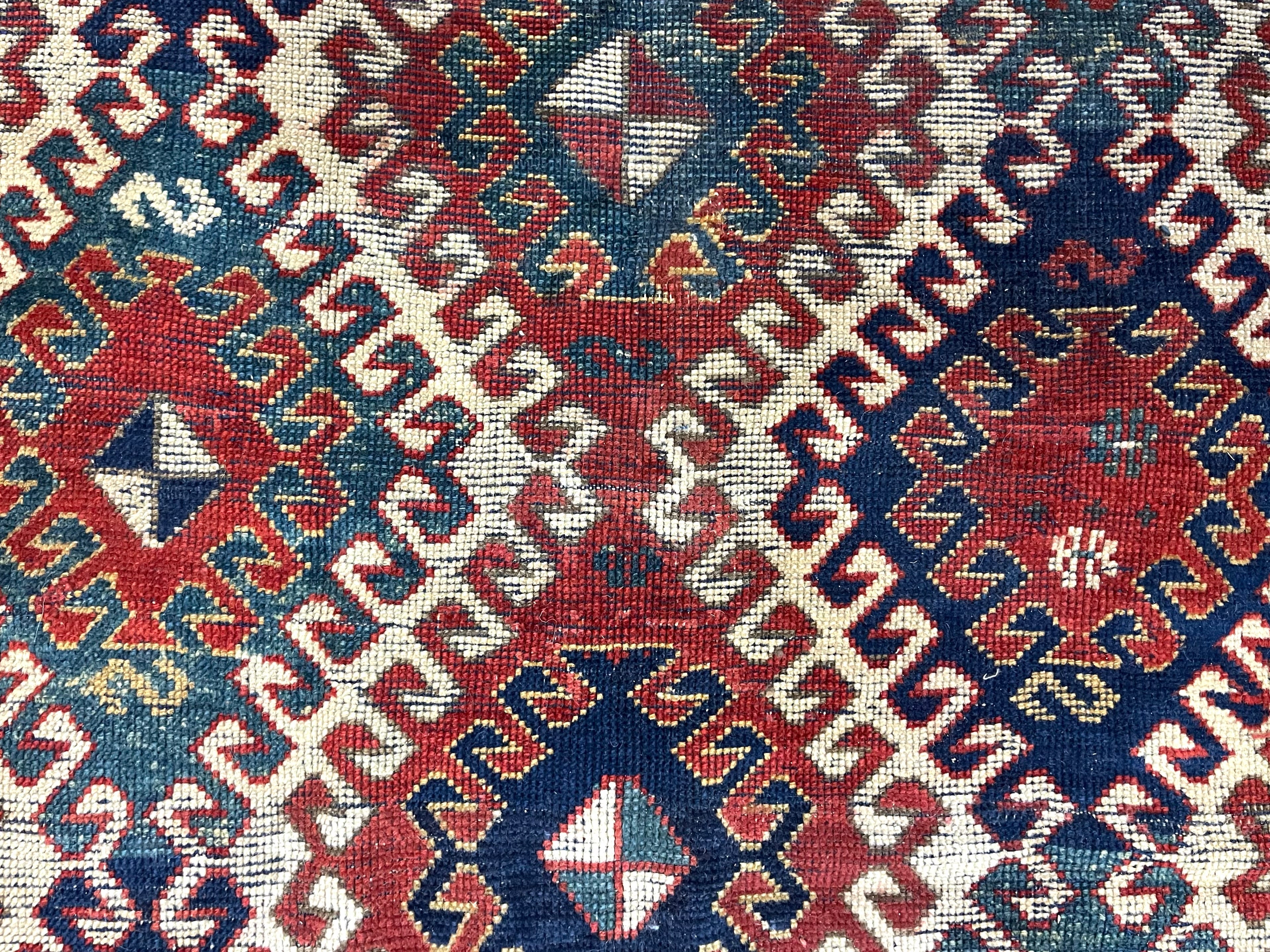 Fine Antique Caucasian Borchelou Kazak Rug 6' 0" x 7' 7''