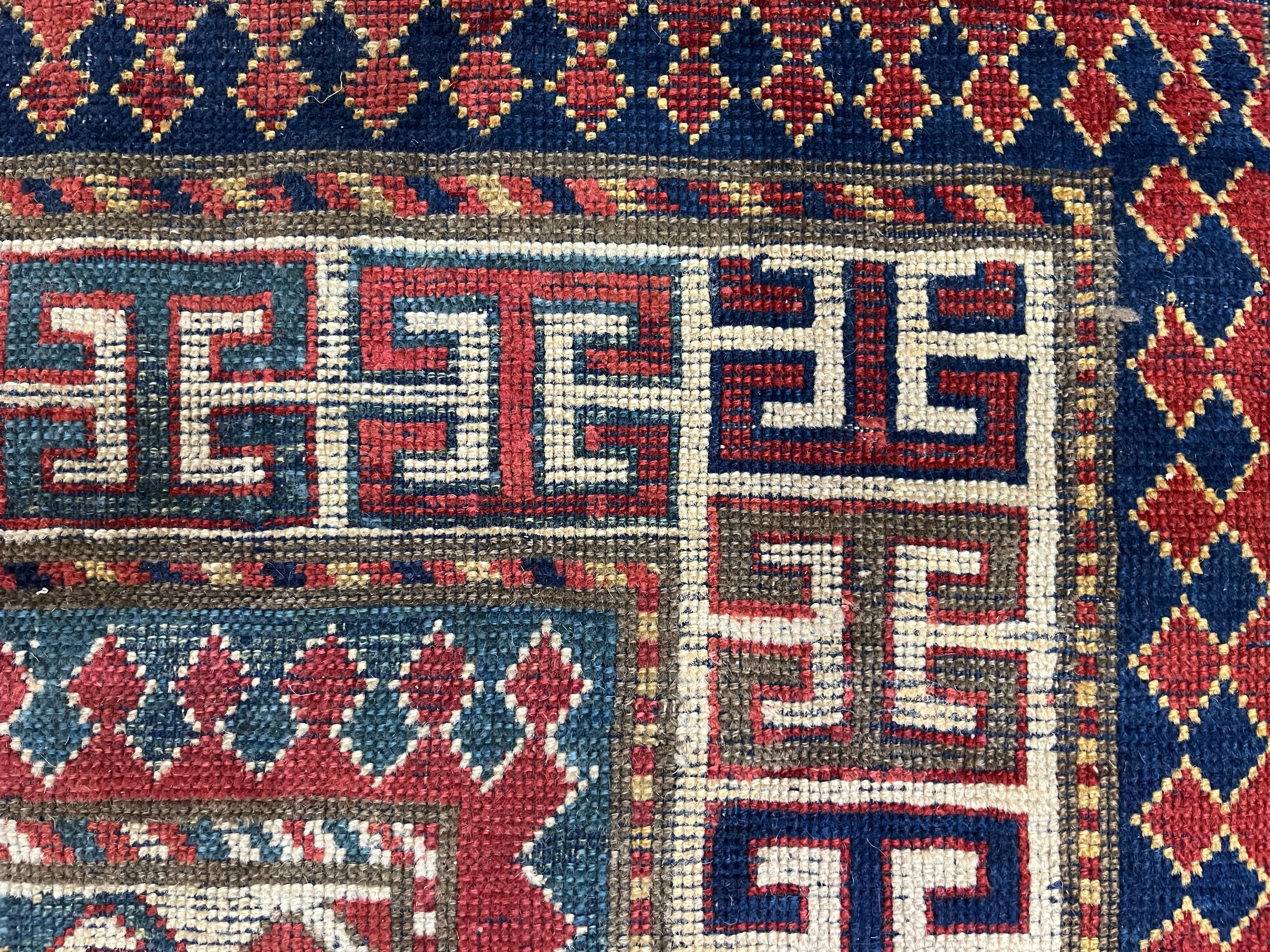 Fine Antique Caucasian Borchelou Kazak Rug 6' 0" x 7' 7''