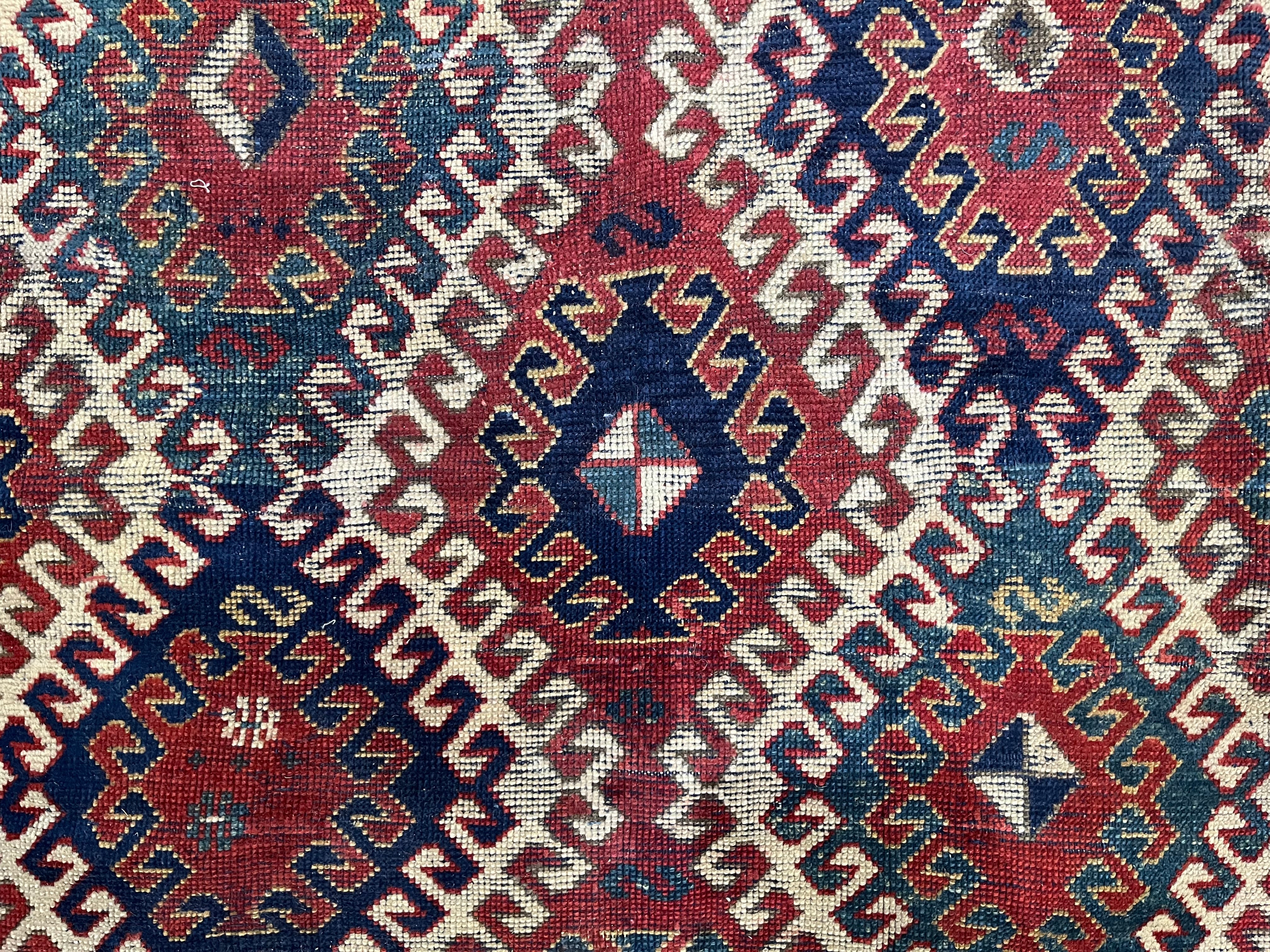 Fine Antique Caucasian Borchelou Kazak Rug 6' 0" x 7' 7''