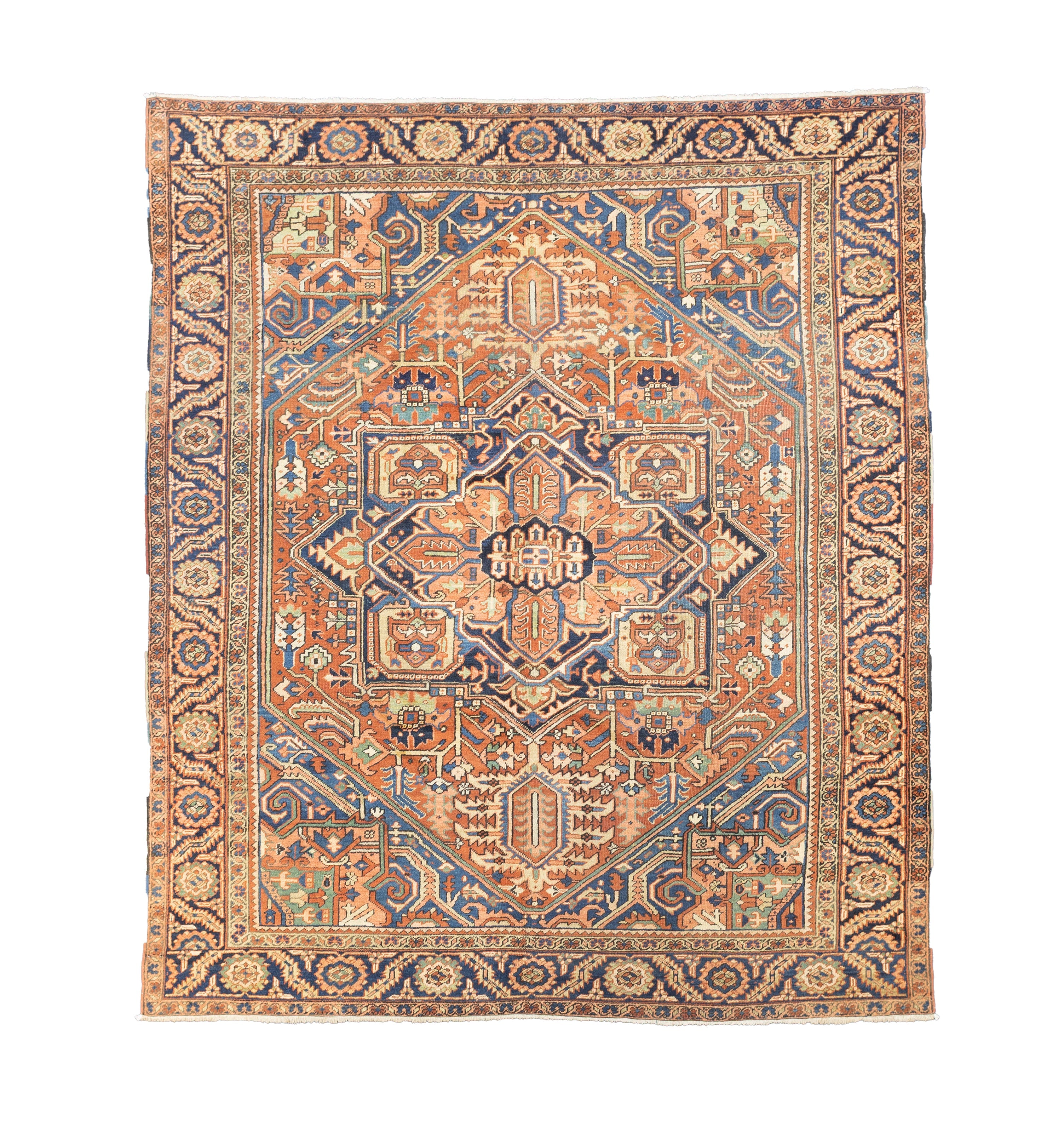 Fine Antique Heriz Wool Rug 9' 7'' x 11' 3''