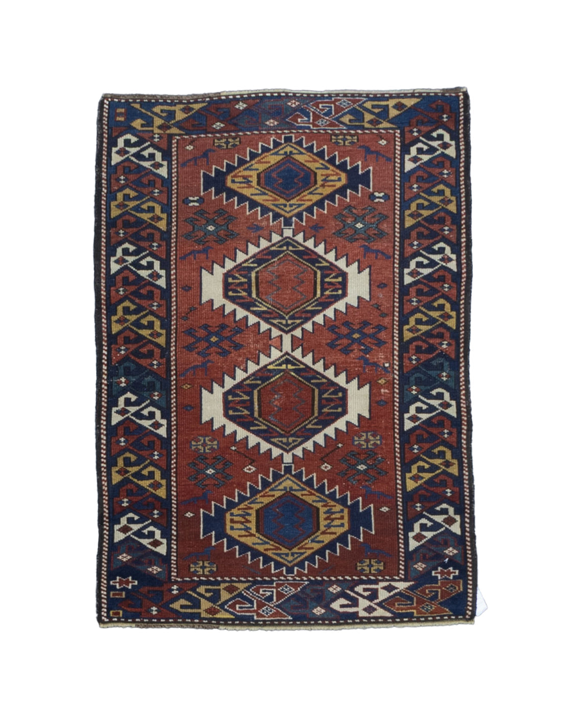 Fine Antique Caucasian Kuba Wool Rug 2' 3'' x 3' 3''