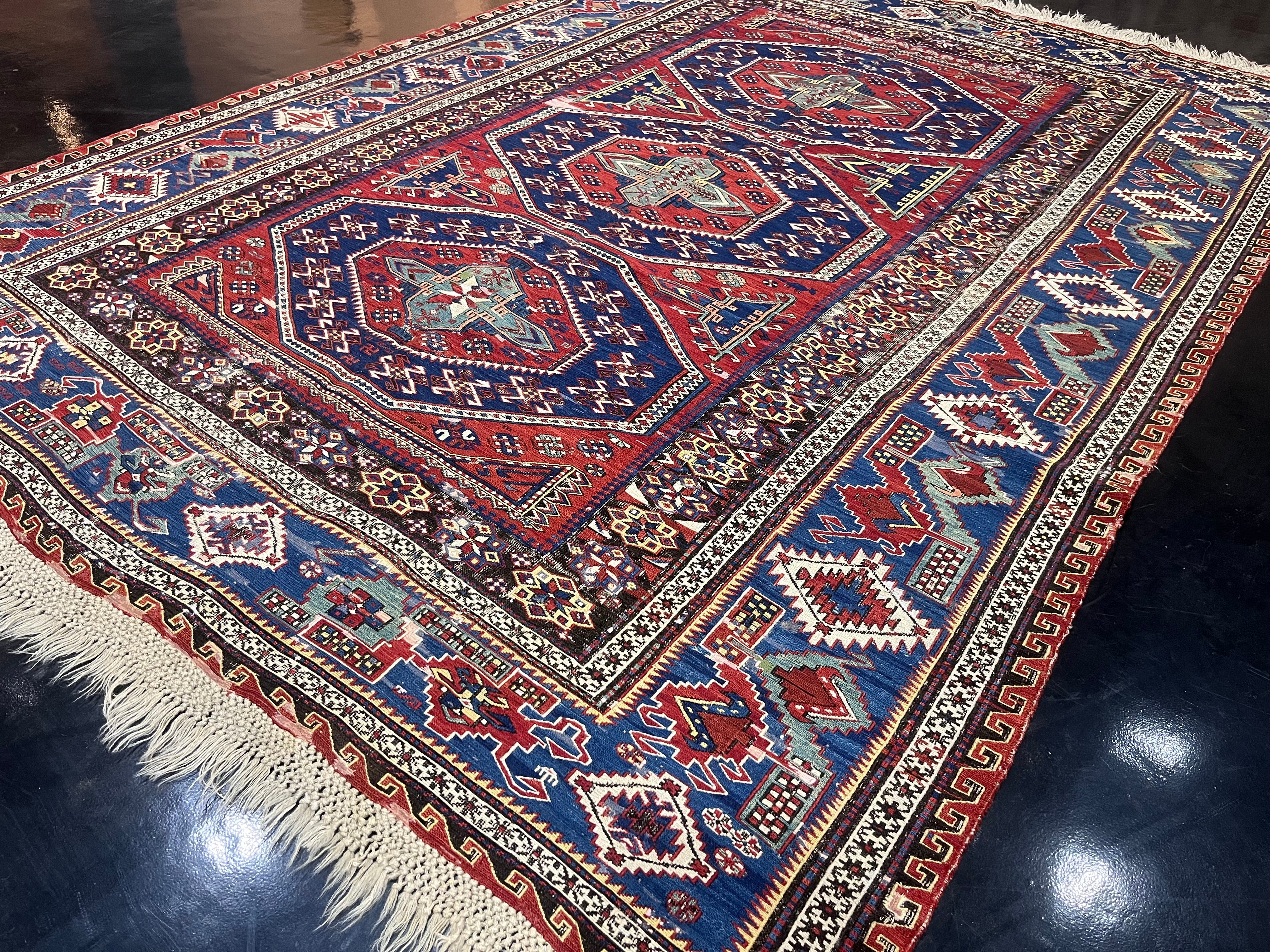 Fine Antique Caucasian Sumak Rug 6' 10'' x 9' 5''