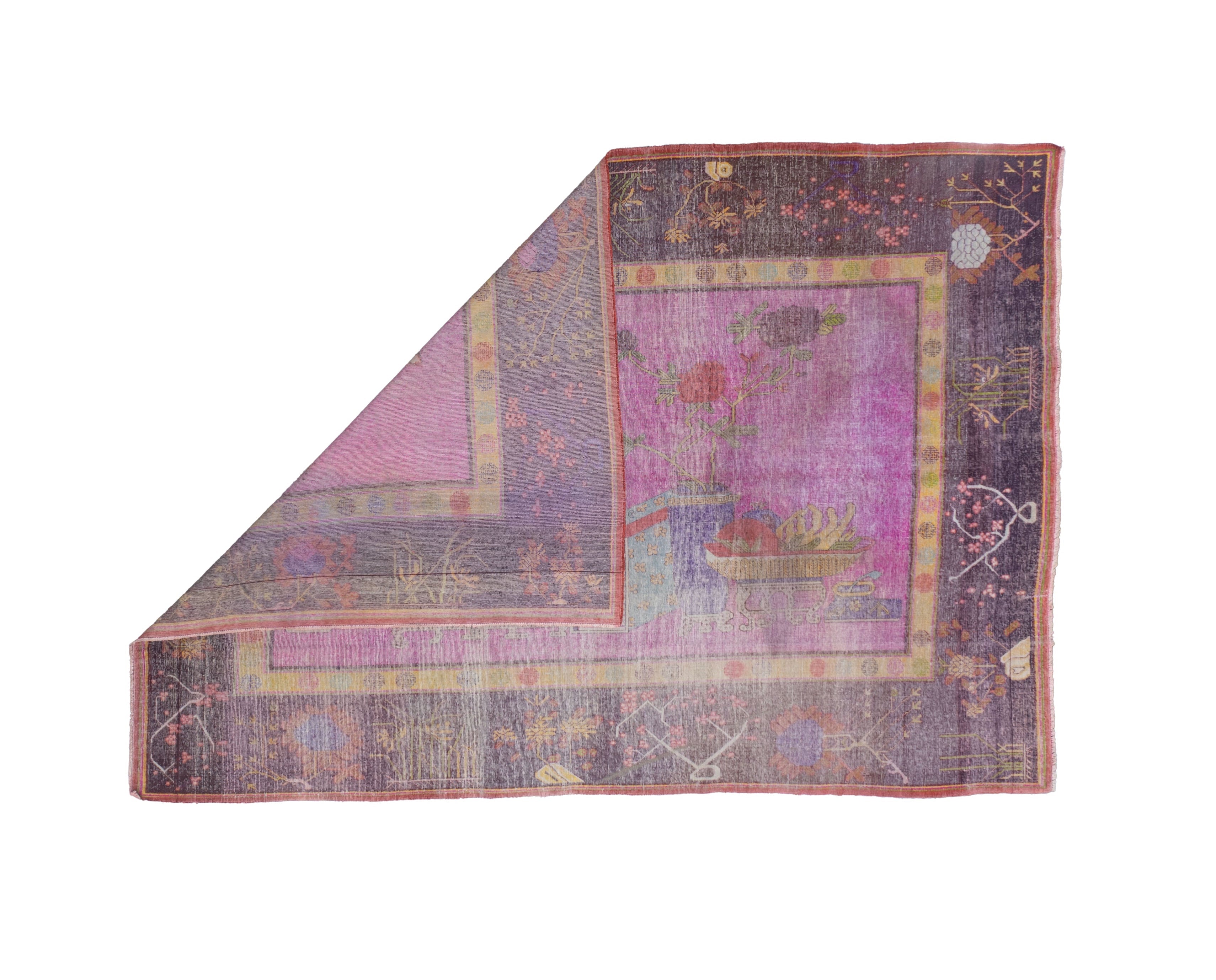 Fine Antique Silk Rug 5' 7'' x 7' 9''