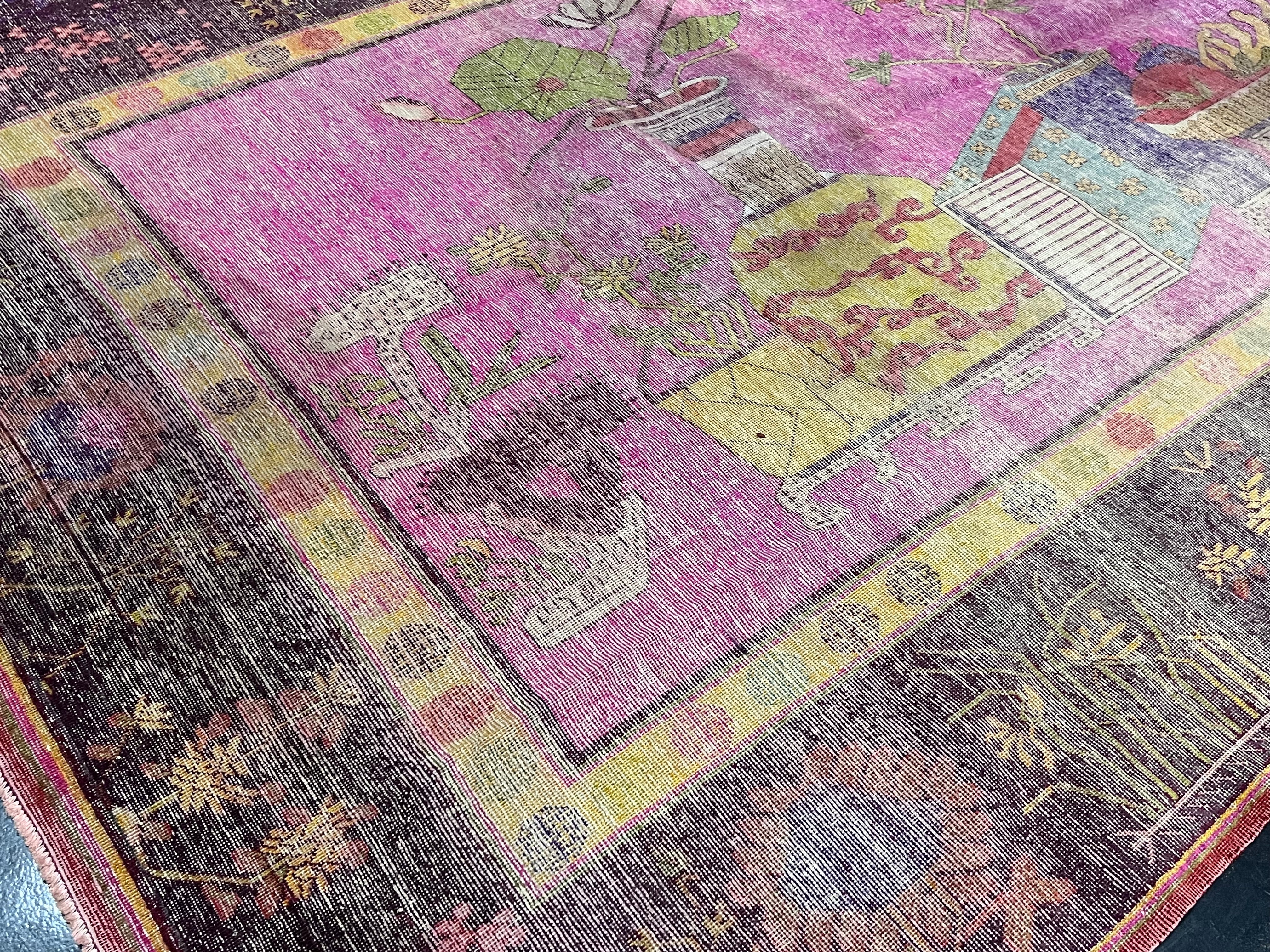 Fine Antique Silk Rug 5' 7'' x 7' 9''