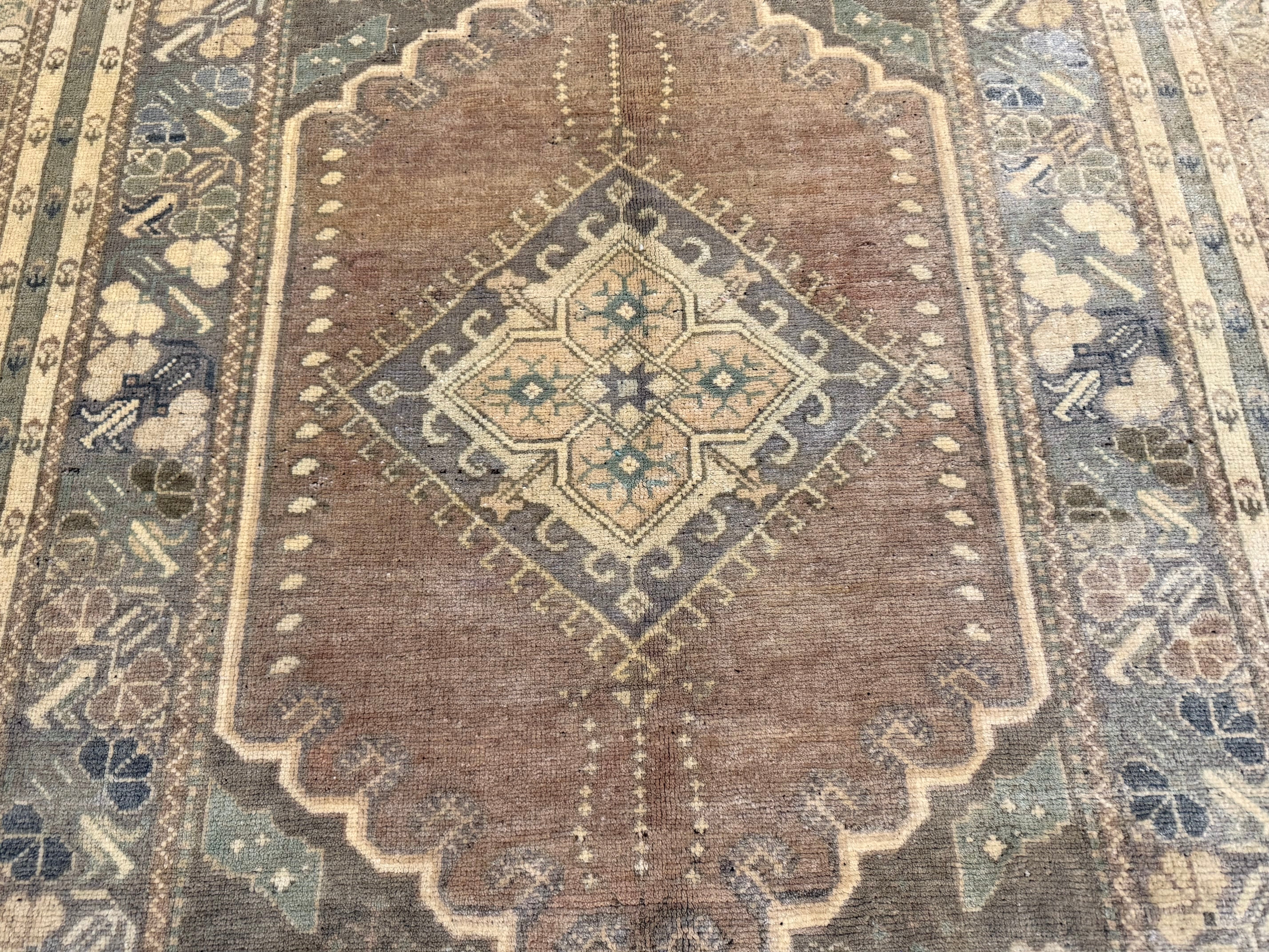 Antique Turkish Tribal Wool Rug 4' 10'' x 7' 8''