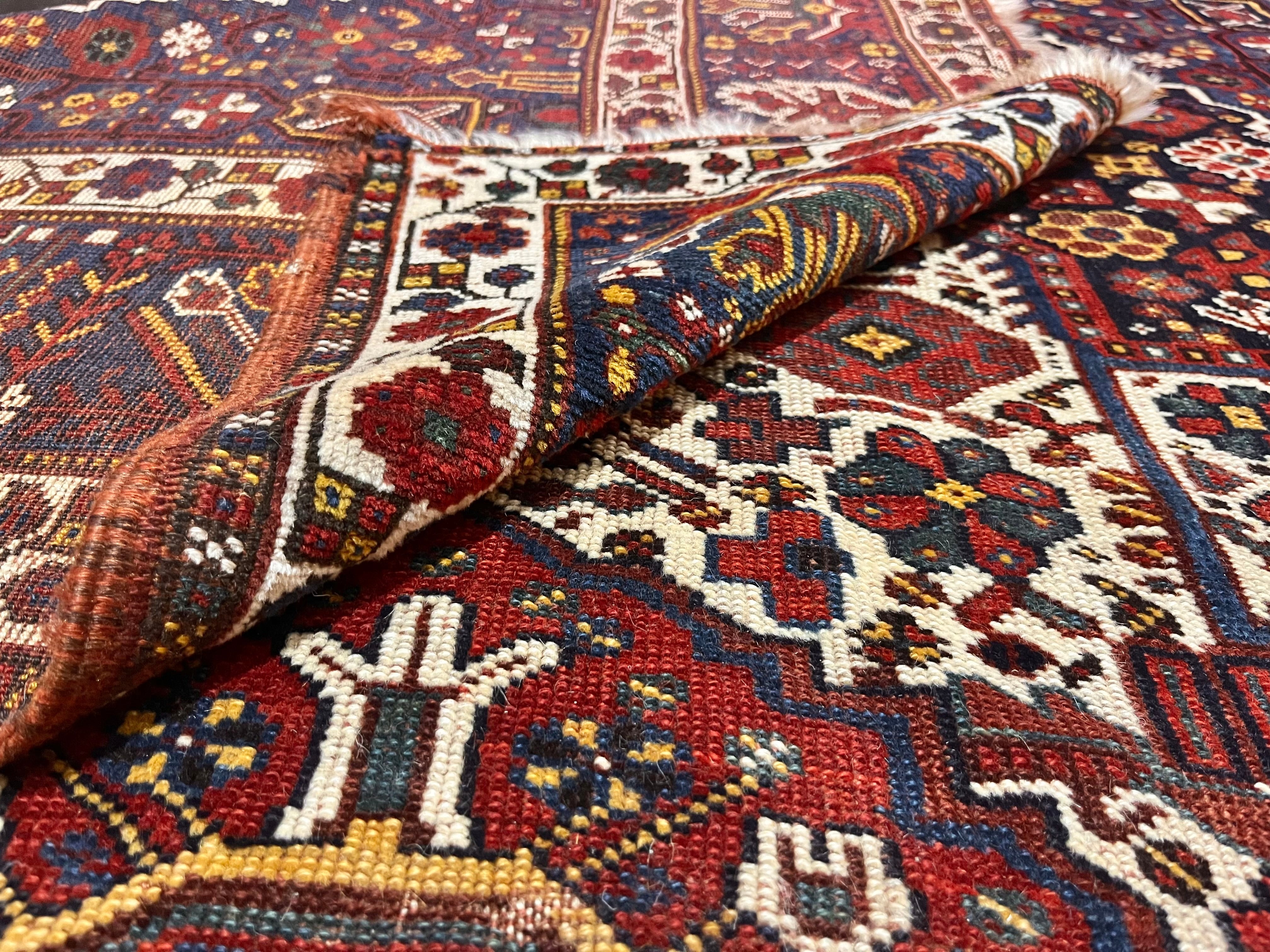 Antique Persian Qashqai Rug 6' 2'' x 8' 4''