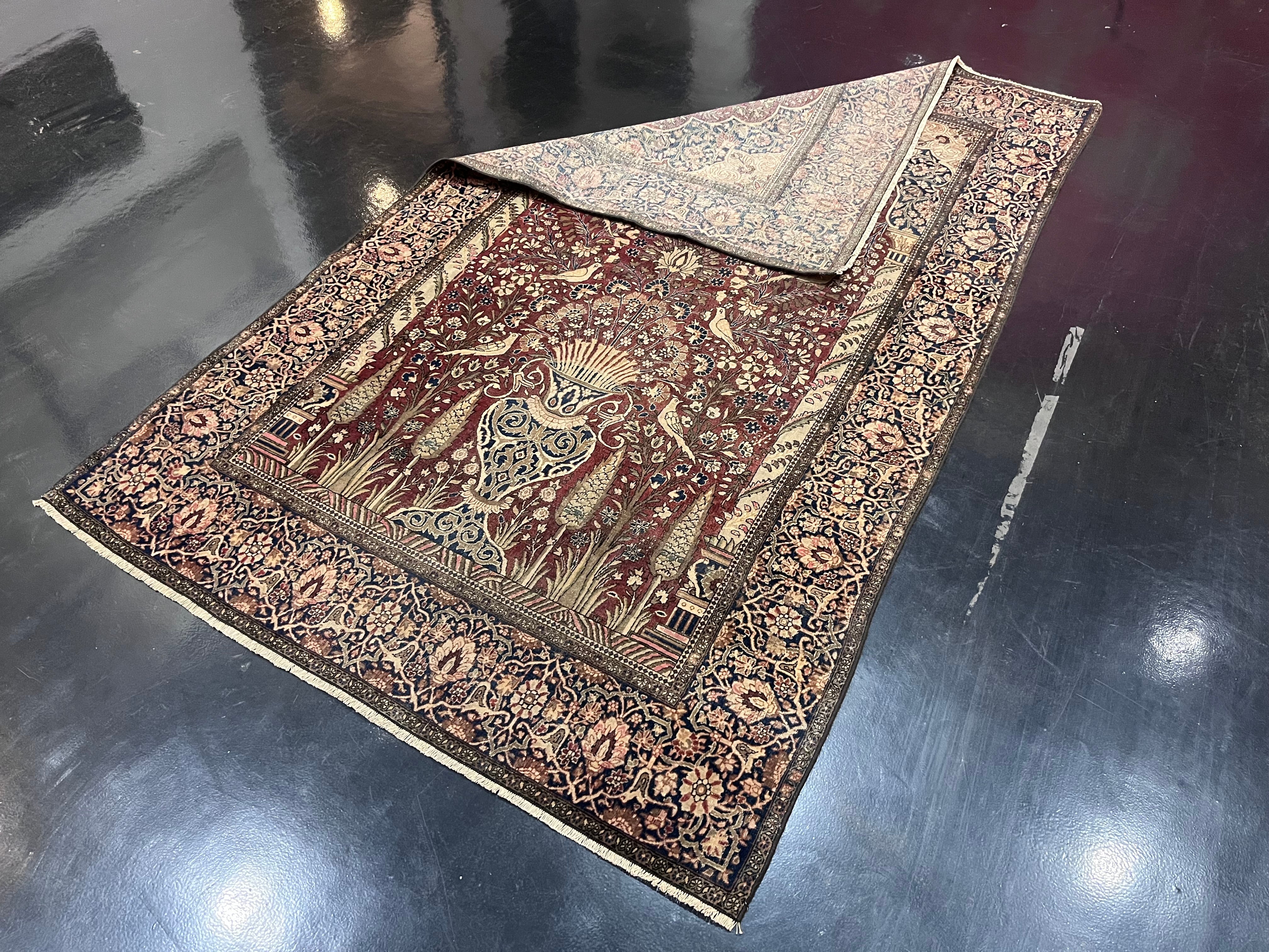 Fine Antique Mohtasham Kashan Rug 4' 0" x 6' 5"