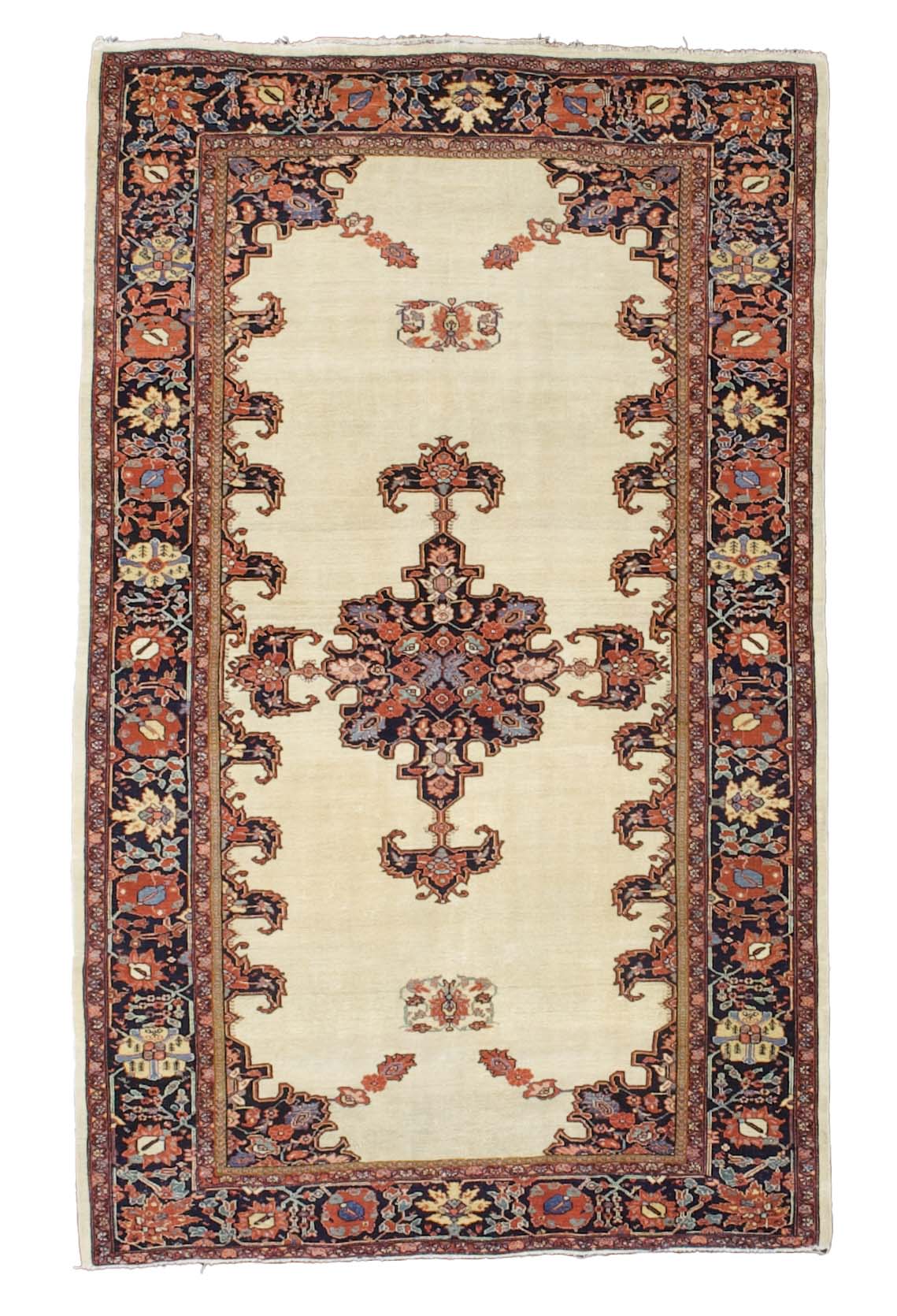 Extremely Fine Antique Farahan Sarouk Rug 4' 3'' x 6' 9''