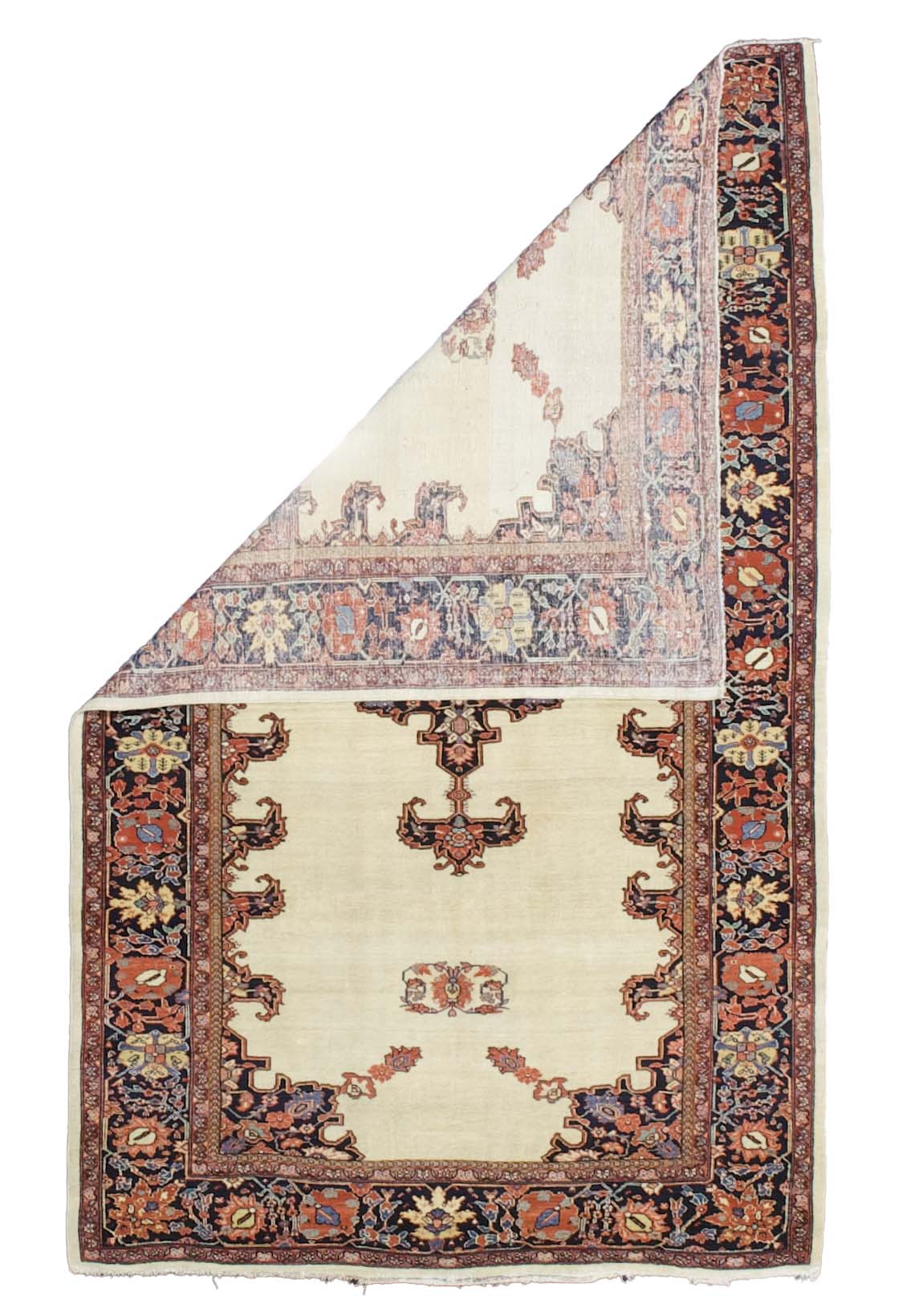 Extremely Fine Antique Farahan Sarouk Rug 4' 3'' x 6' 9''