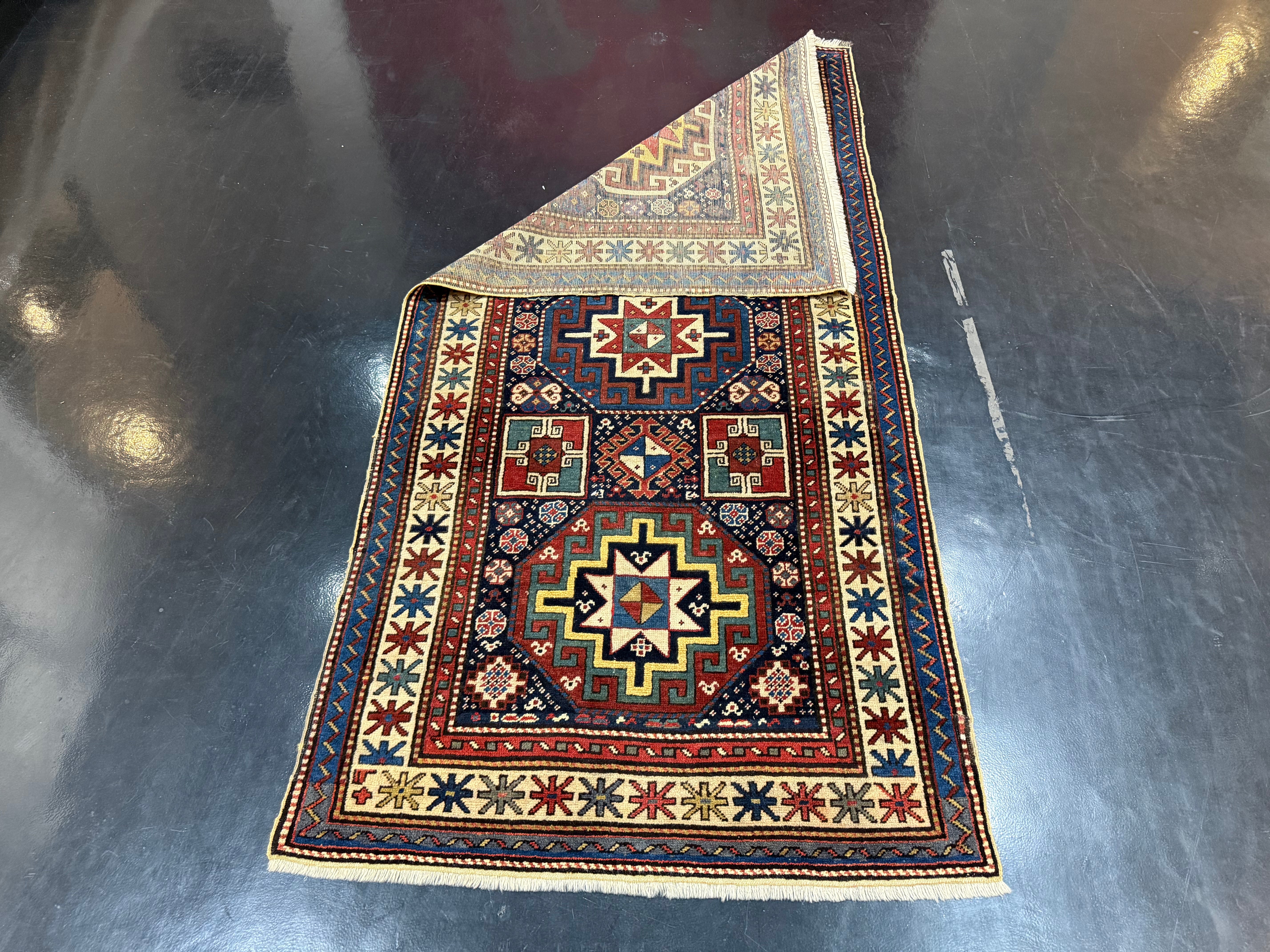 Antique Caucasian Kazak Rug 3' 3'' x 6' 5''