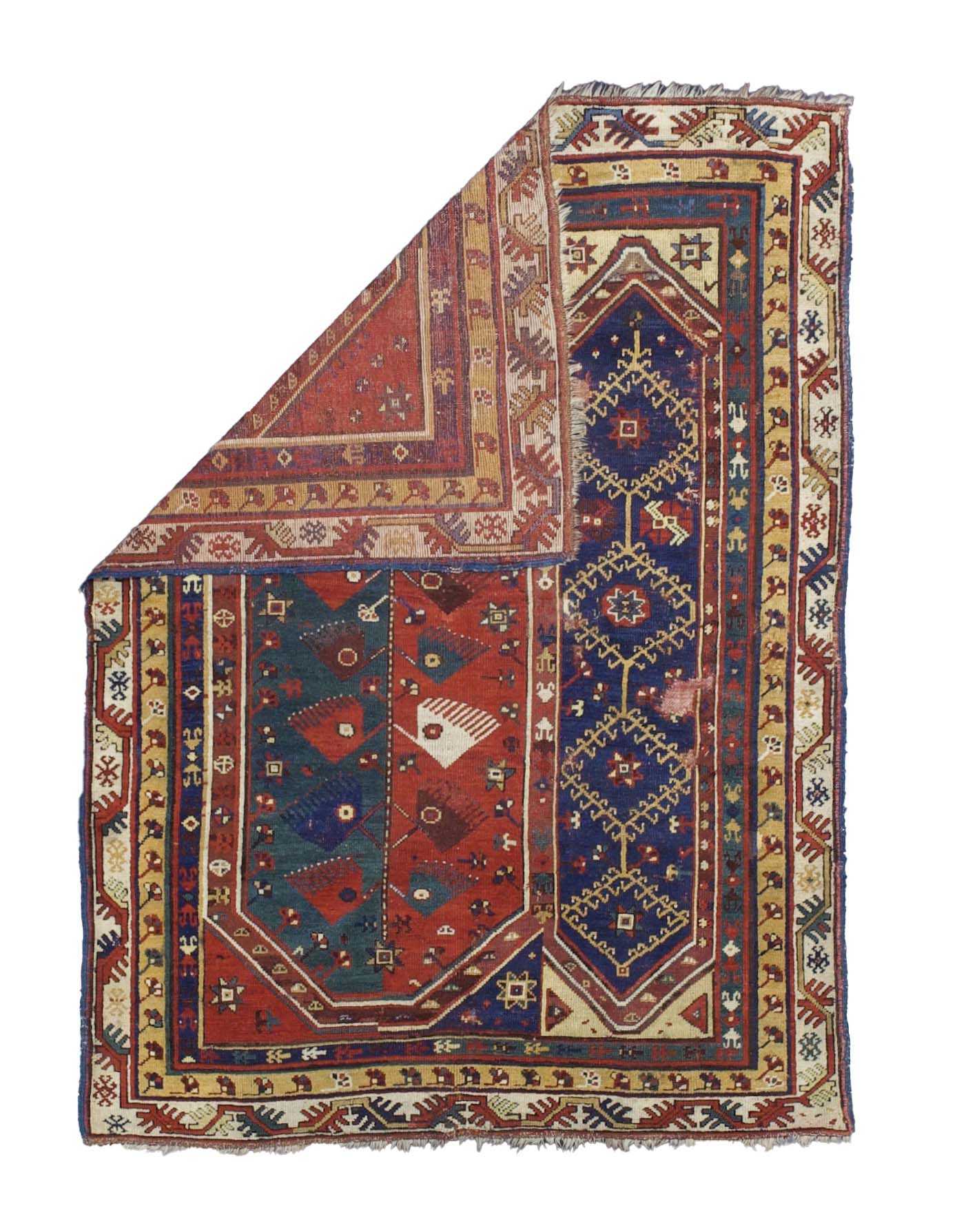 Fine Early Turkish Makri Wool Rug 4' 6" x 5' 0''