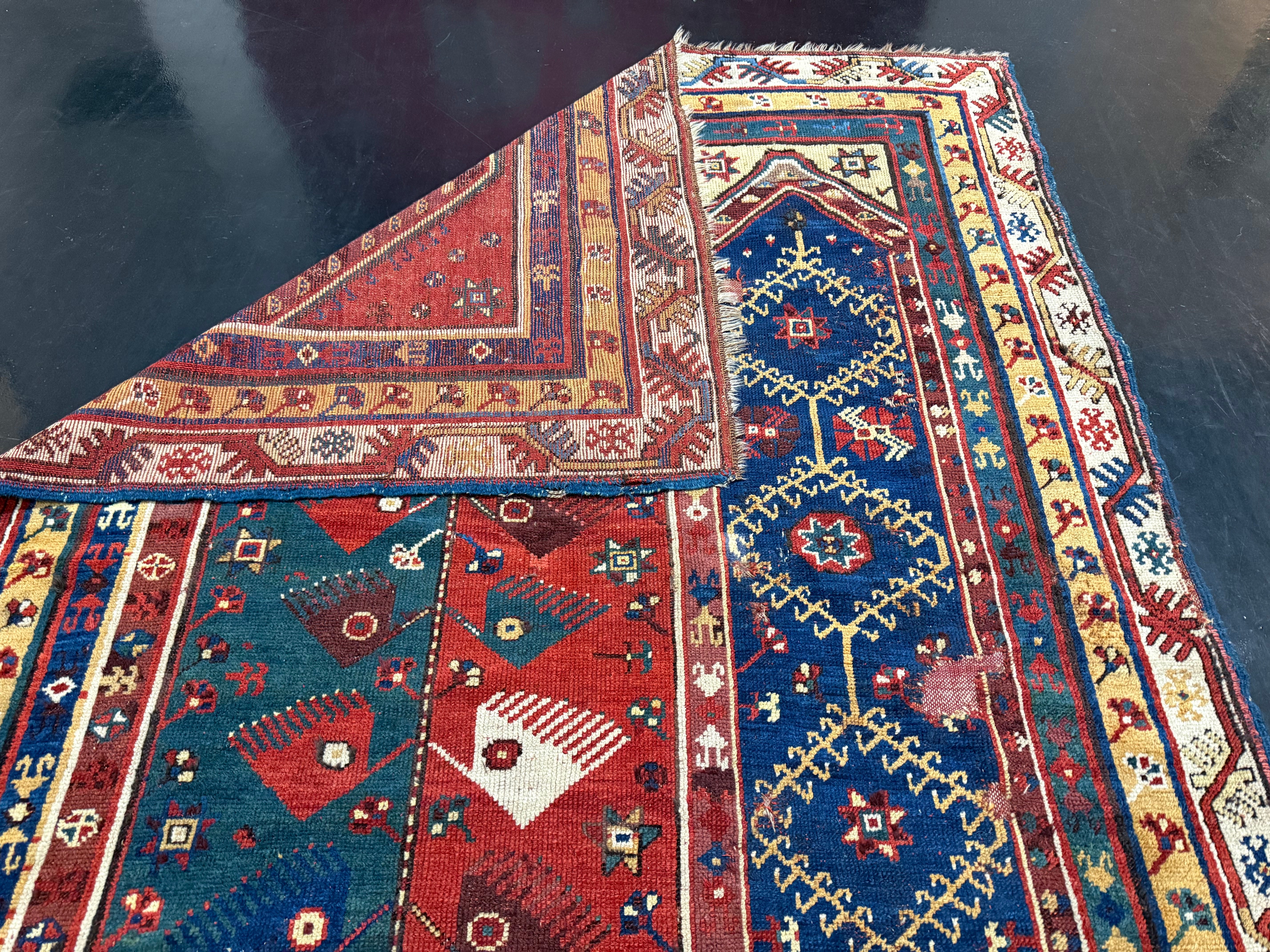 Fine Early Turkish Makri Wool Rug 4' 6" x 5' 0''