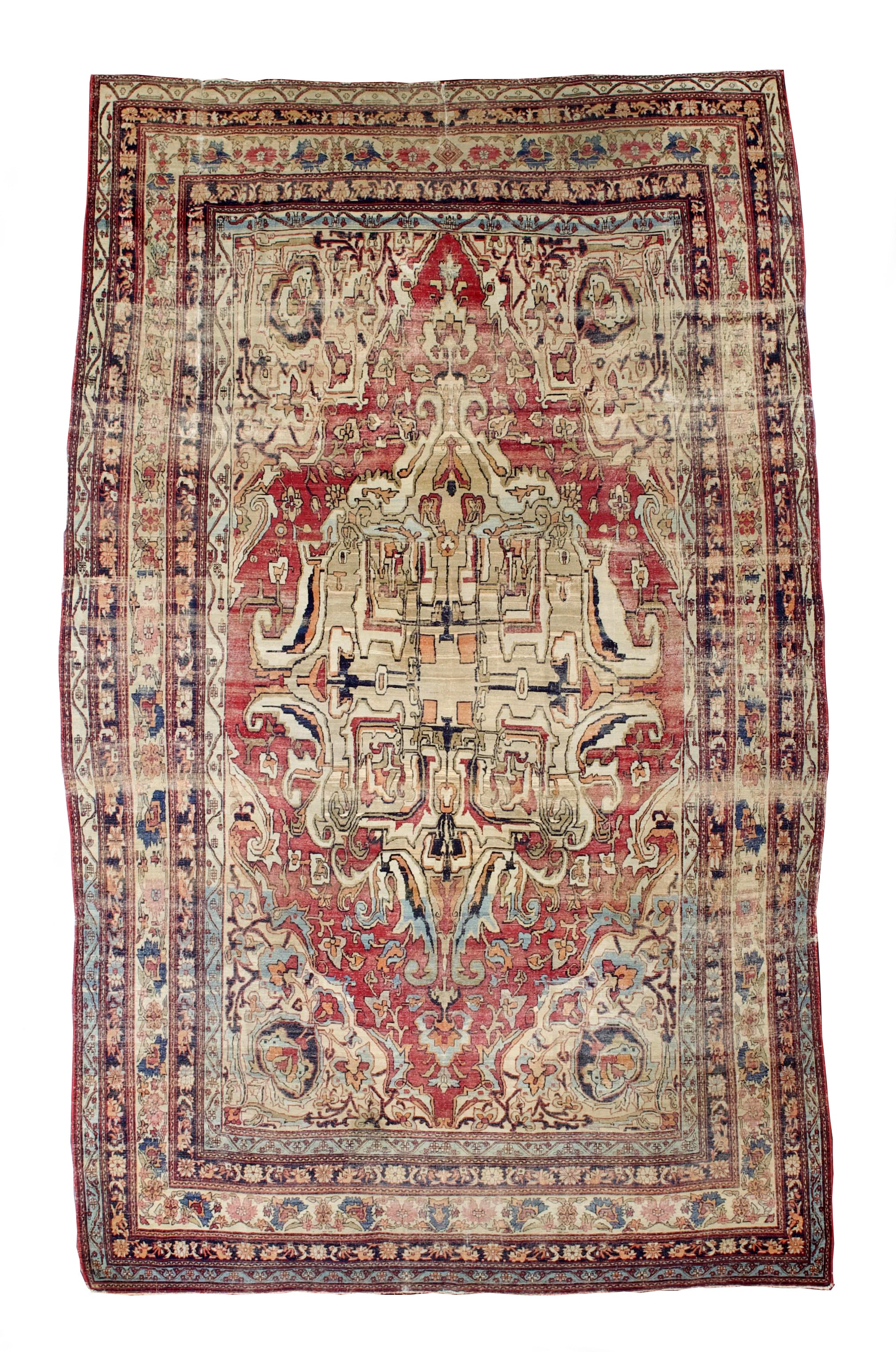 Antique Lavar Kerman Rug 7'9" x 12' 7"