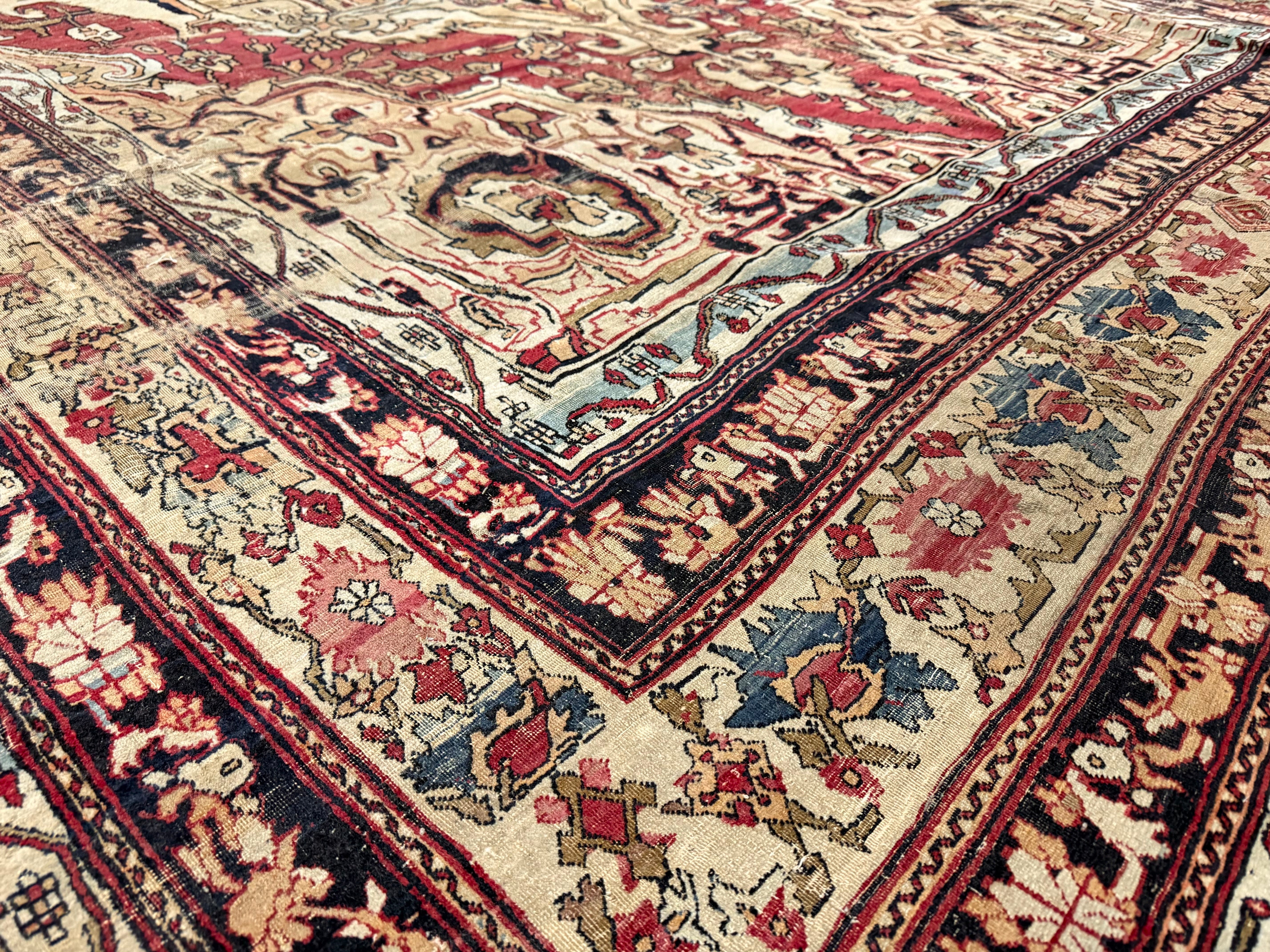 Antique Lavar Kerman Rug 7'9" x 12' 7"